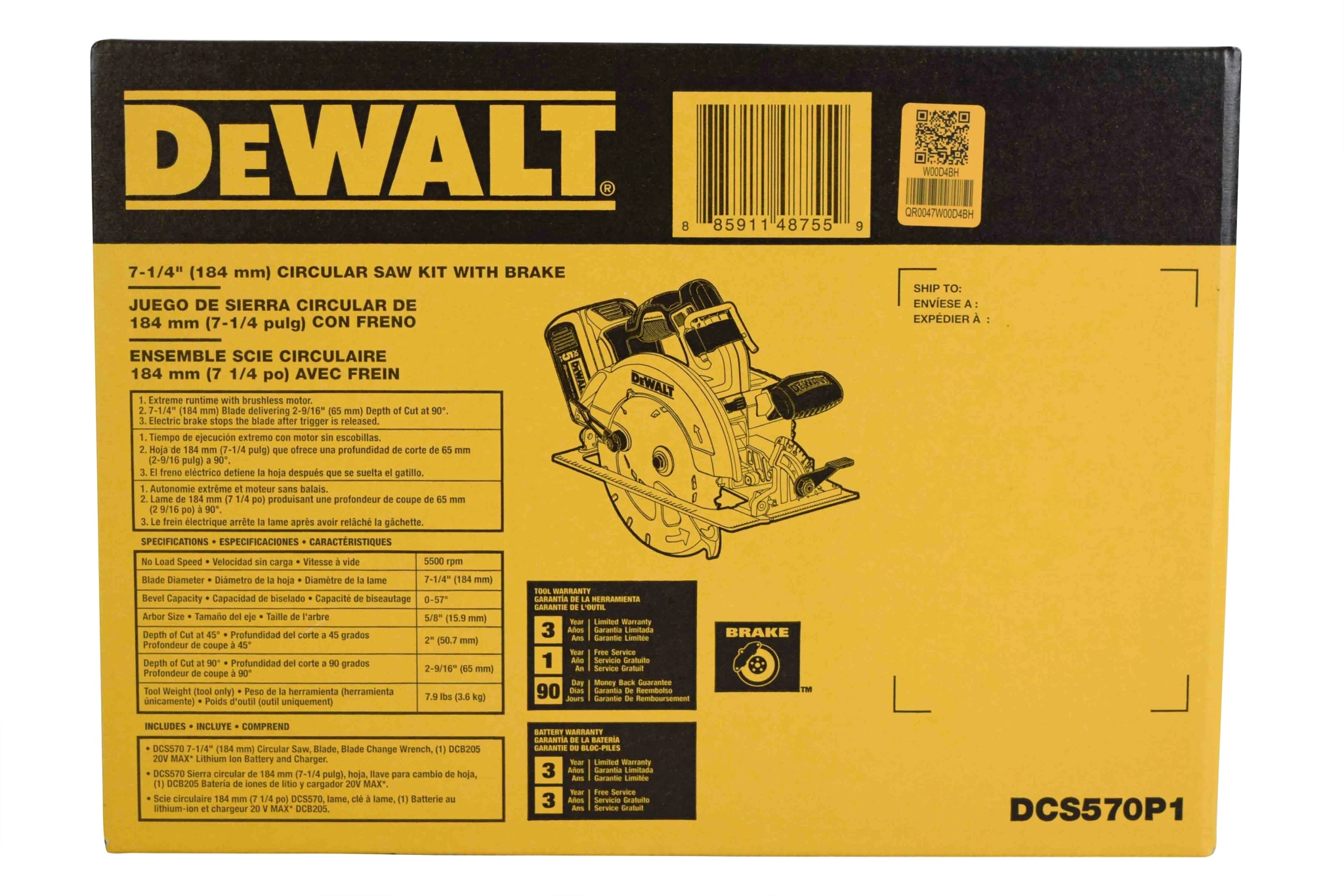 DeWalt 20V Max Brushless 7-1/4 Circ Saw Kit - Image 2