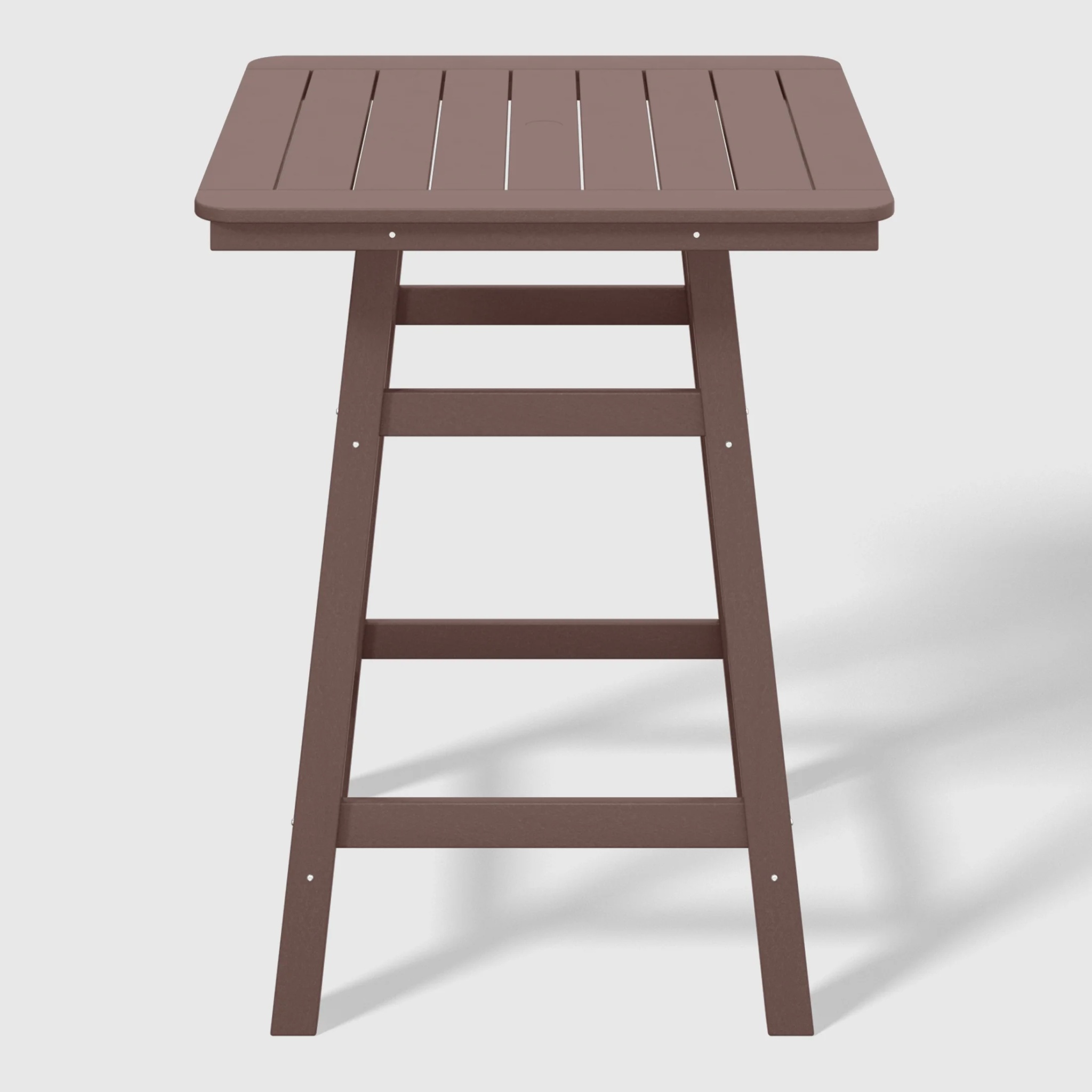 WestinTrends Outdoor 37" Counter Height HDPE Patio Square Bar Table, Dark Brown - Image 4