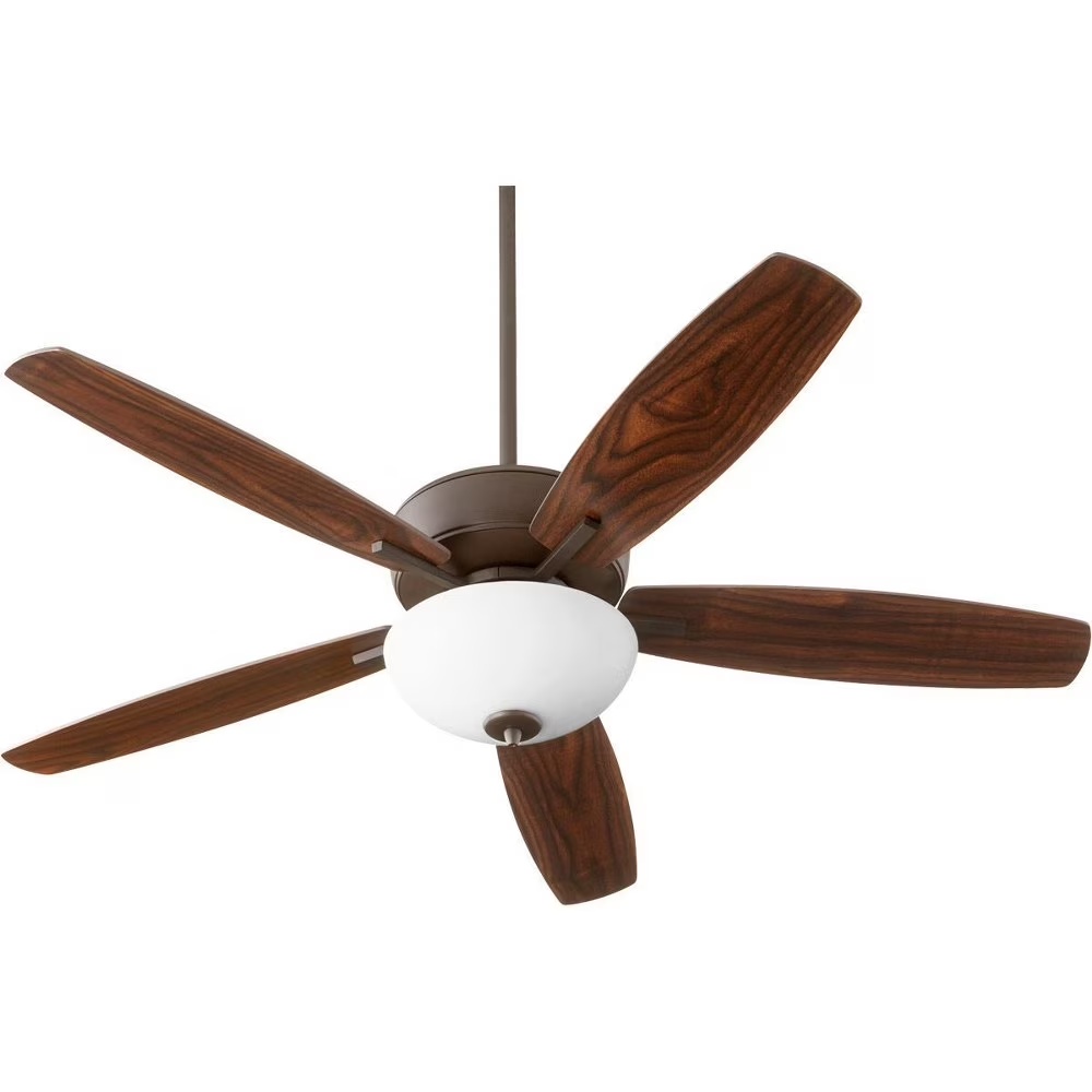 70525-80-Quorum Lighting-Breeze - 52 Inch 5 Blade Ceiling Fan with Bowl Light Kit-Aged Brass Finish-Dark Oak/Walnut Blade Color - Image 5