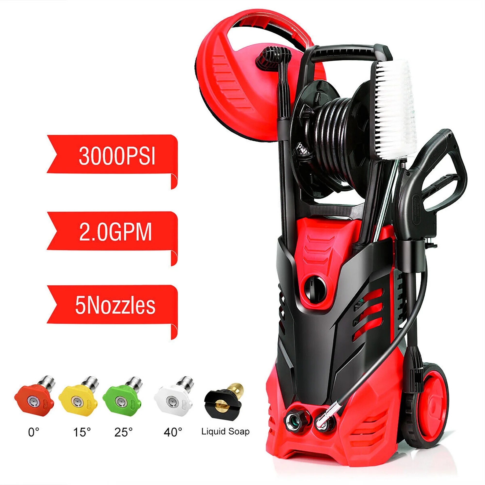 Costway 3000PSI Electric High Pressure Washer Machine 2 GPM 2000W w/ Deck Patio Cleaner Blue - Image 23