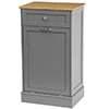 Eclife 10 Gallons Tilt Out Trash Cabinet Freestanding Floor Rustic Solid Wood Barn Door and Storage Drawer Kitchen Island - Image 5