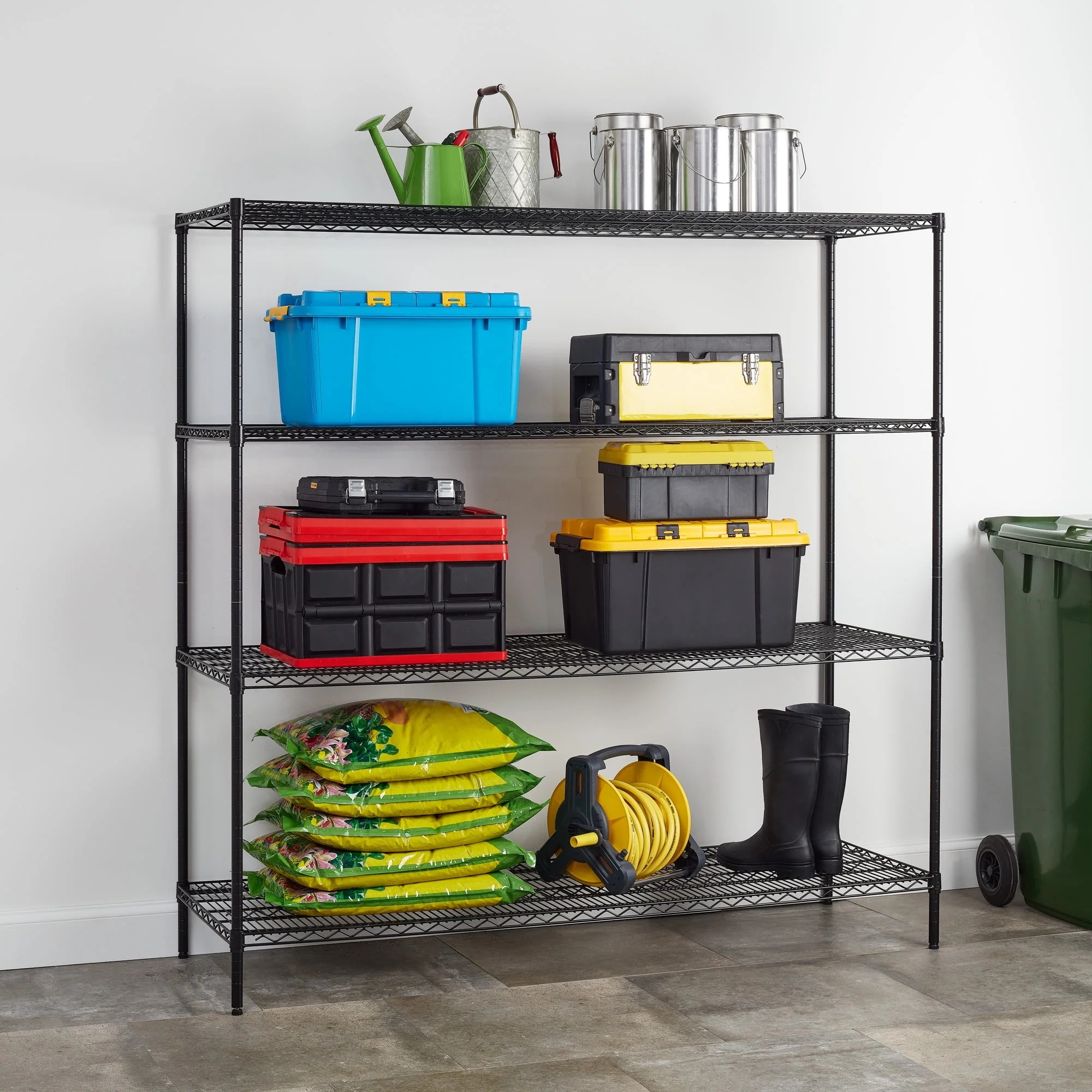 Hyper Tough Steel 4-Tier Storage Shelf Unit 72"H x 72"W x 24"D, 4000lb Total Capacity, Black - Image 2