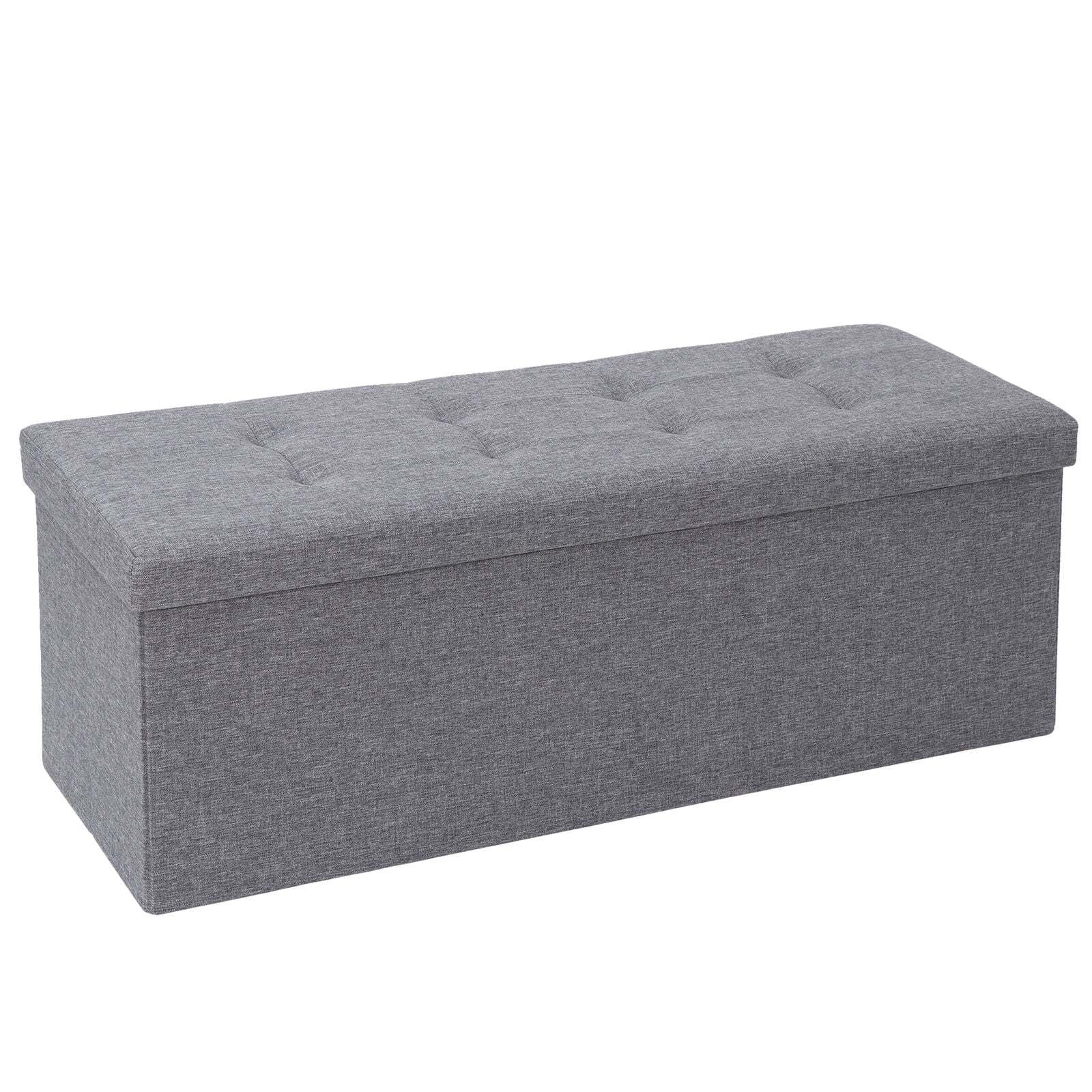 ZENSTYLE Storage Ottoman Bench Folding Chest Foot Rest Stool, Gray - Image 6