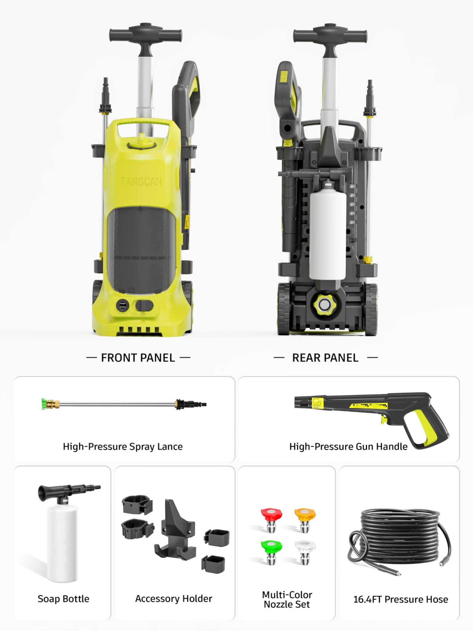 Electric Pressure Washer 5000PSI-Max 3.2GPM Electric Power Washer with Touch Screen 3 Levels of Adjustment Effortlessly Car Water Washer for Home Patio - Image 10