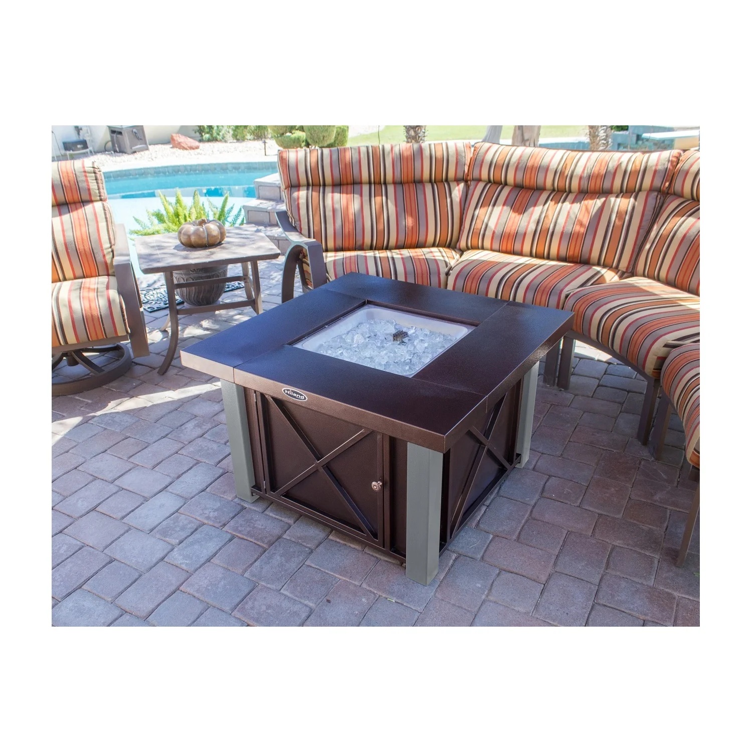 AZ Patio Heaters Outdoor Fire Pit in Hammered Bronze and Stainless Steel - Image 4