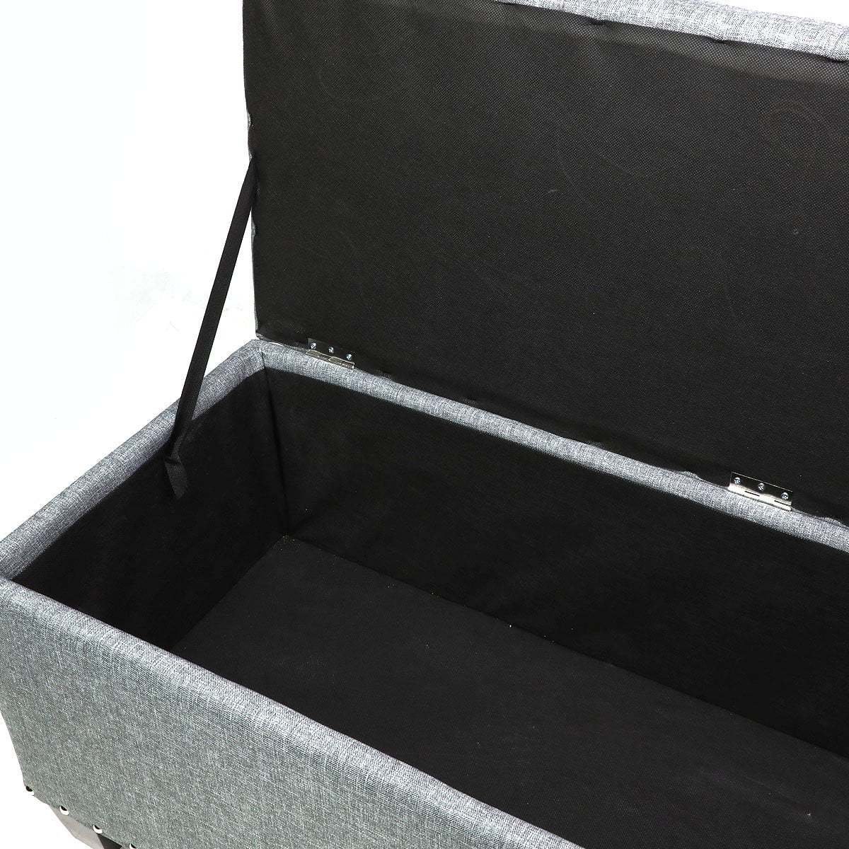 Magshion Rectangular Storage Ottoman Bench Tufted Footrest Lift Top Pouffe Ottoman, Coffee Table, Seat, Foot Rest, and more 42'', Linen Grey - Image 2