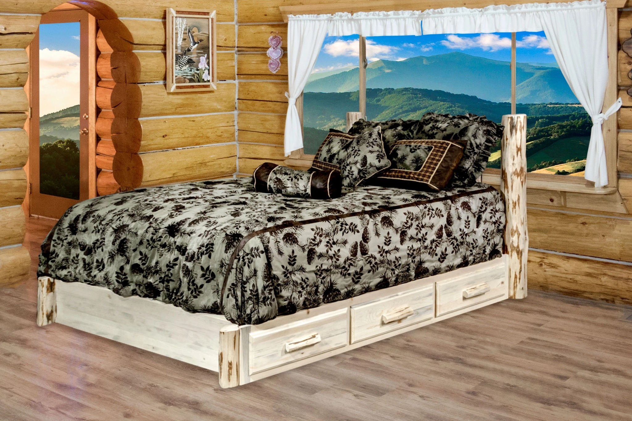 Montana Woodworks Collection King Platform Bed with Storage, Clear Lacquer Finish - Image 6