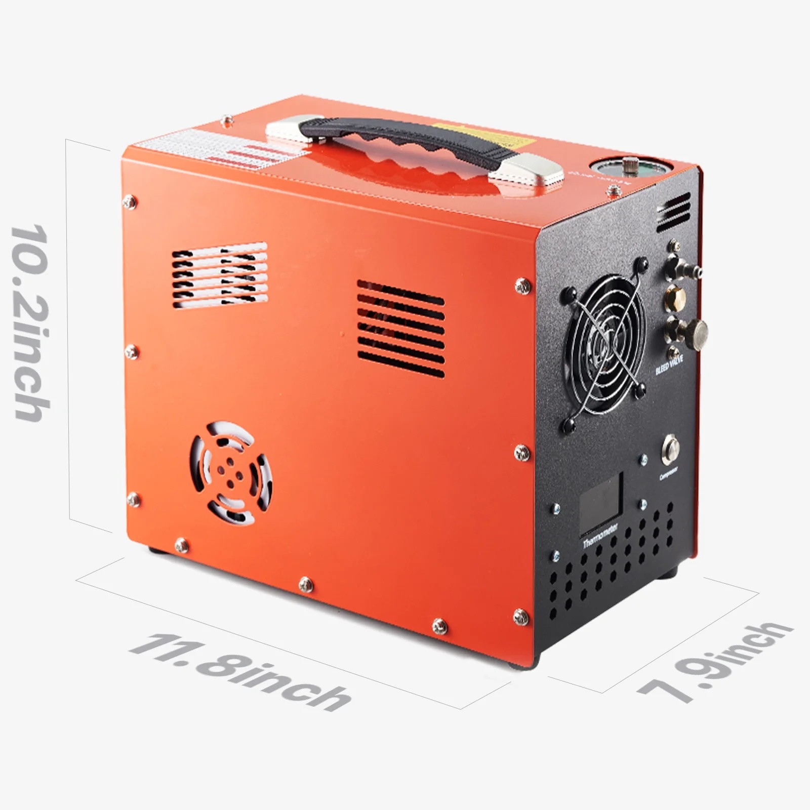 KFFKFF PCP Air Compressor, 4500PSI/30Mpa PCP Airgun Compressor with Integrated Converter & Fan Cooling Mechanism, Automatic Shut-off DC12V/AC120V Compact Paintball Tank Compressor - Image 8