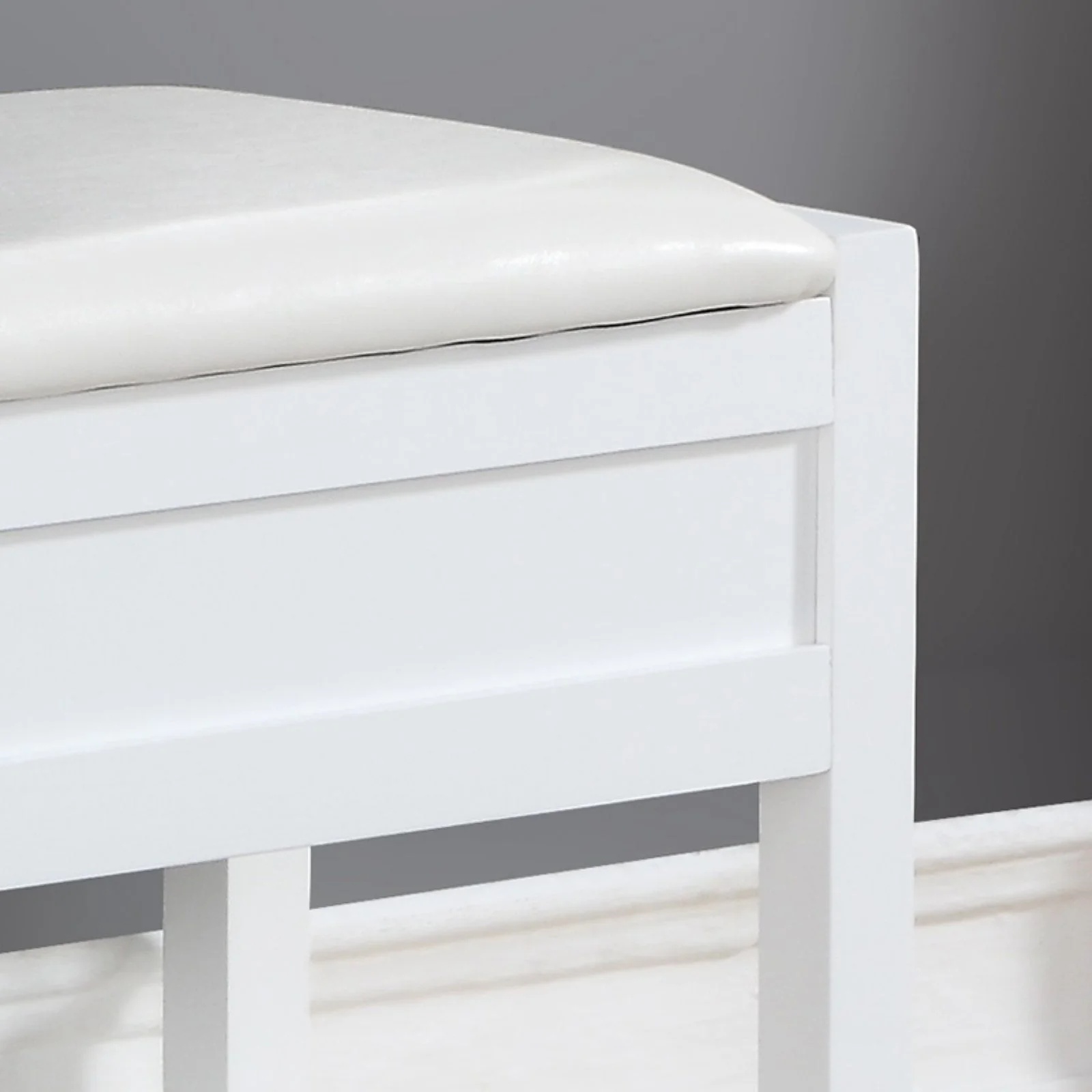 Roundhill Furniture Rouen Storage Bench, White - Image 3
