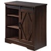 Wampat Farmhouse Barn Door Accent Storage kitchen Cabinet with Metal Legs, White - Image 2