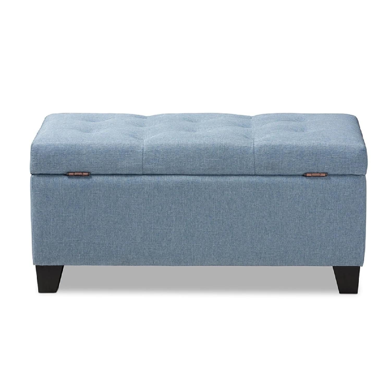 Baxton Studio Michaela Modern and Contemporary Light Blue Fabric Upholstered Storage Ottoman - Image 8