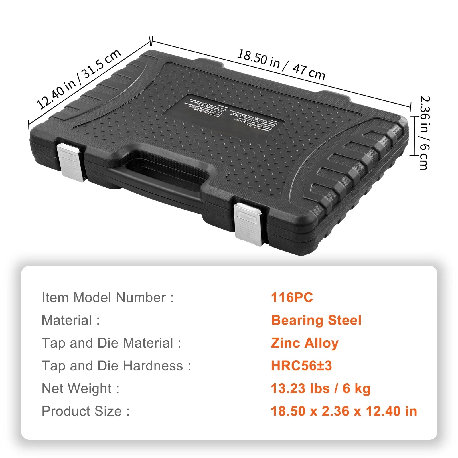 BENTISM, 18.50 x 12.40 x 2.36" Portable Tool Set, 116 Piece - Image 7