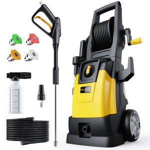 VECUKTY Electric Pressure Washer,4000 PSI Max 2.8 GPM Power Washer with 35FT Cord,20FT Hose,5 Quick Nozzles,Foam Cannon for Car Garden Patio