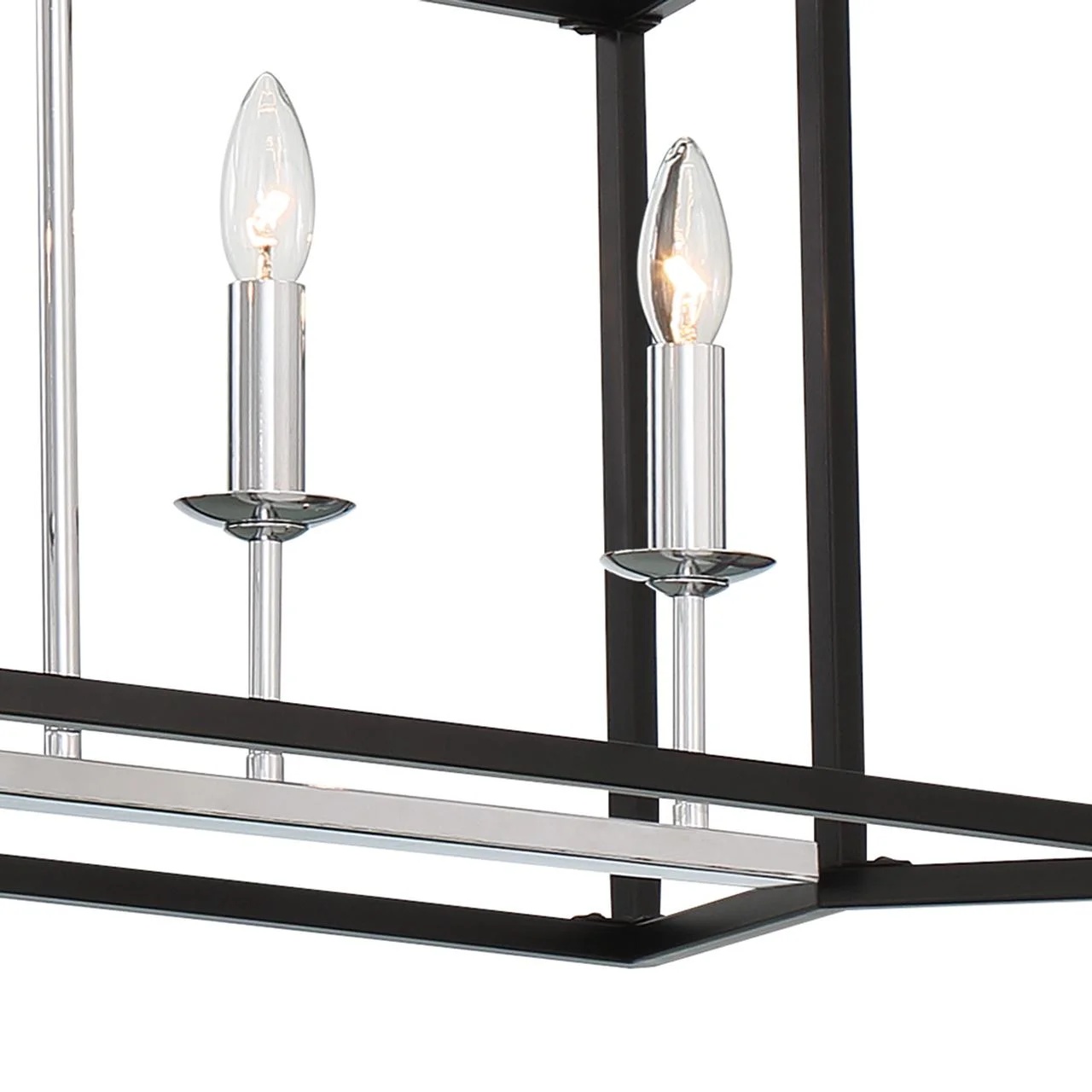 Vanity Art 6 Lights Kitchen Island Linear Pendant Chandelier | Modern Hanging Lighting Farmhouse Light Fixtures for Over Dining Table Kitchen Living Room 15056-BK-CH - Image 10