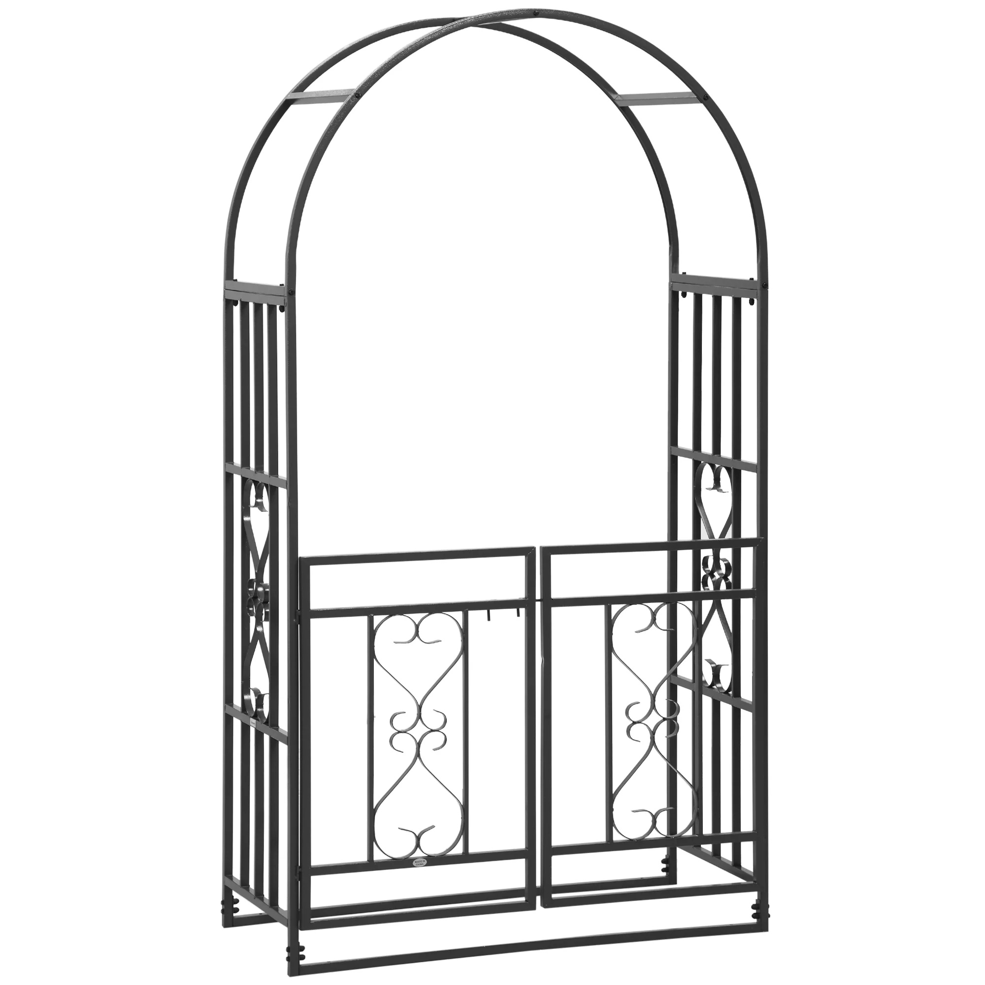 Outsunny 4ft x 7ft Metal Garden Arch Backyard Bridal Archway Wedding Decoration - Image 2