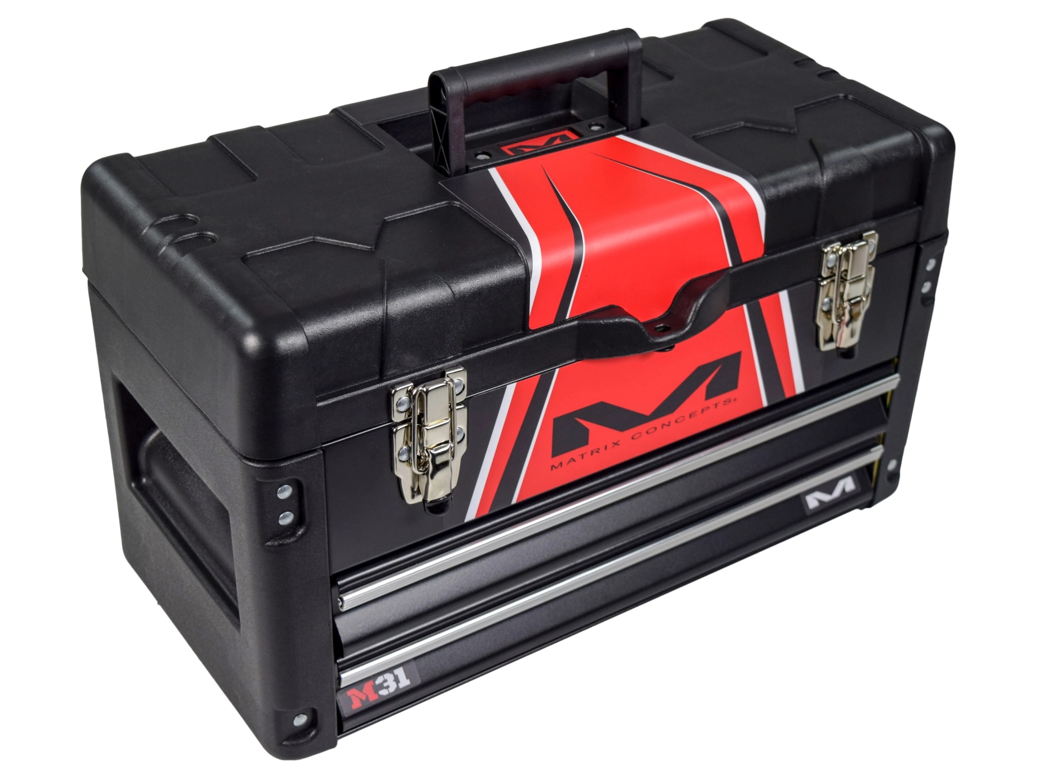 Matrix Concepts M31 Worx 2 Drawer Portable Tool Box (Black/Red) M31-402 - Image 3