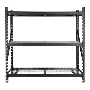 Organizeworks 77"W x 24"D x 72"H 3-Shelf Welded Storage Rack, 6000 lb Capacity, Black