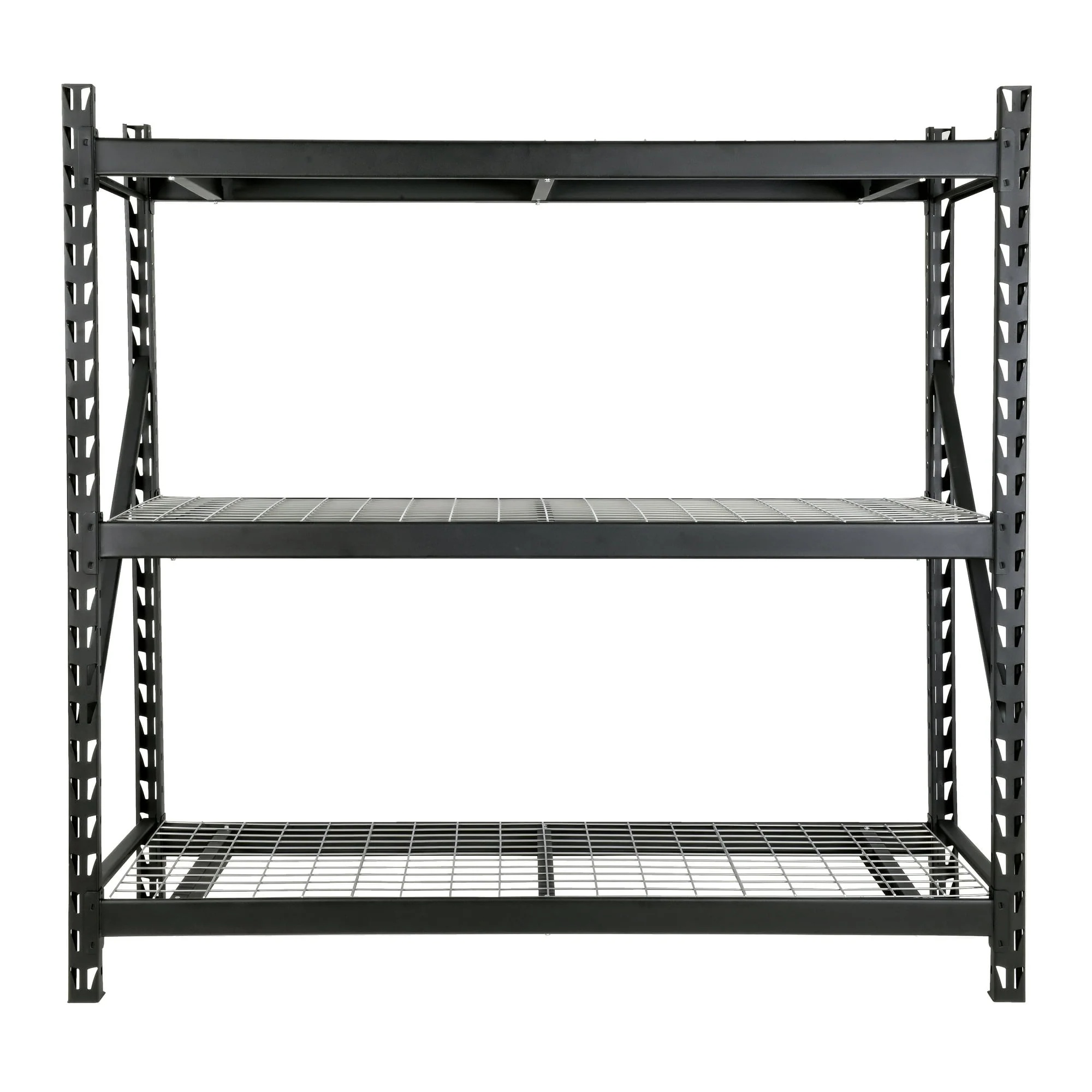 Organizeworks 77"W x 24"D x 72"H 3-Shelf Welded Storage Rack, 6000 lb Capacity, Black