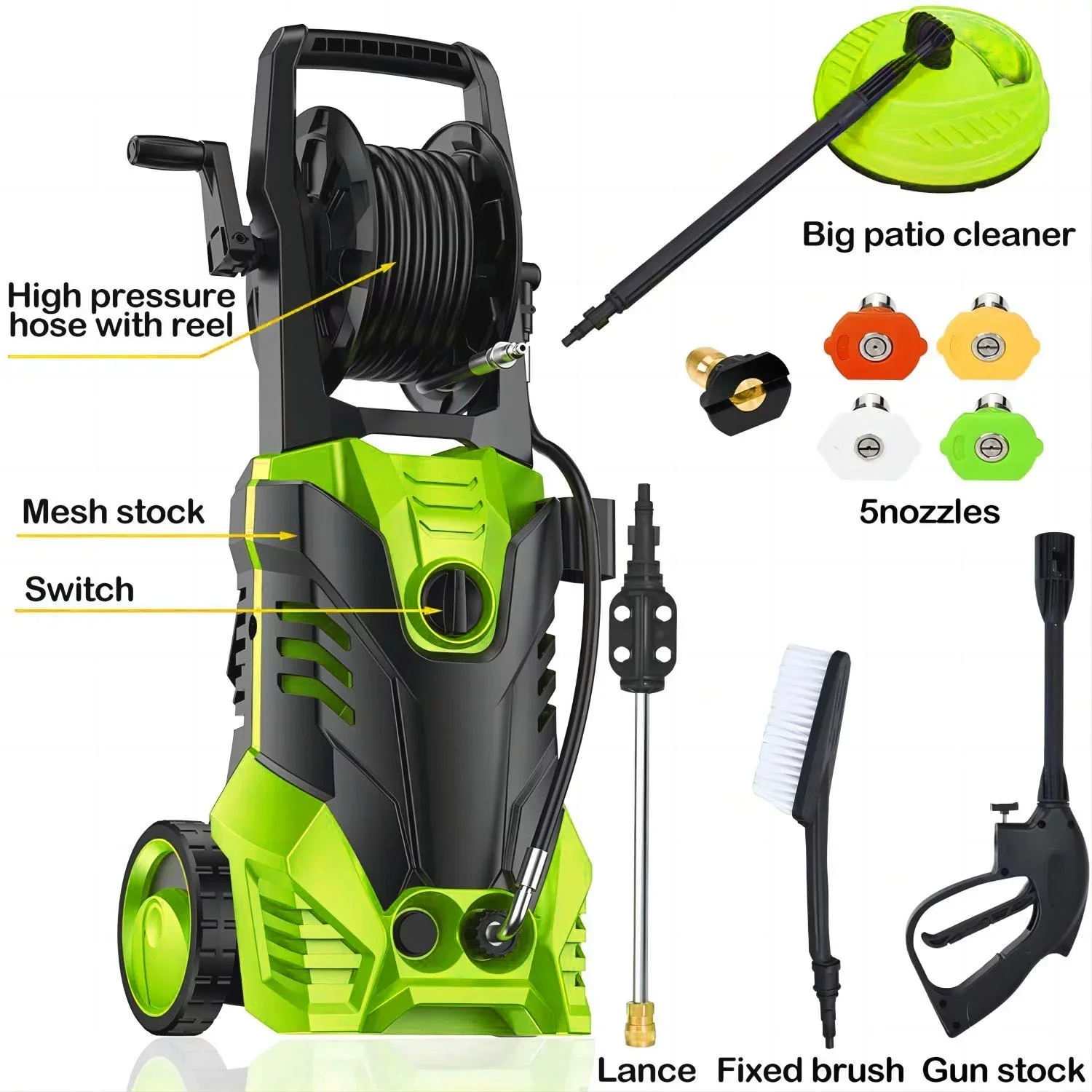 Fenbeli Electric Pressure Washer, 3800 PSI 2.6GPM Power Washer for Cars, Fences and Patios - Image 6