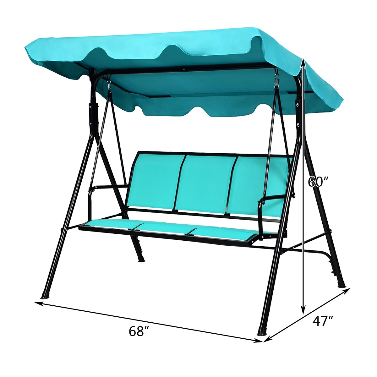 Costway 3 Person Patio Swing Canopy Yard Furniture - Image 2