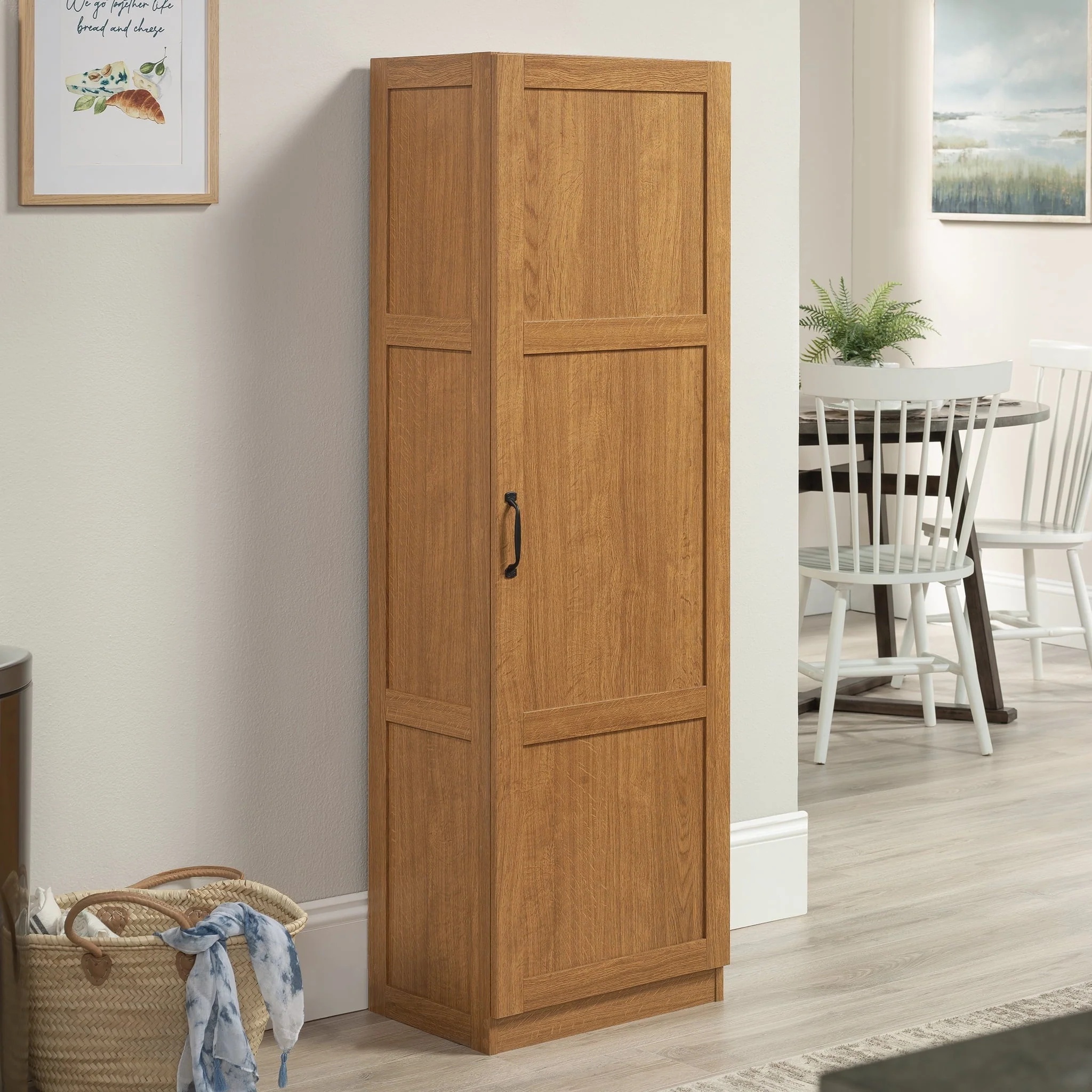Sauder Storage Cabinet, Highland Oak Finish