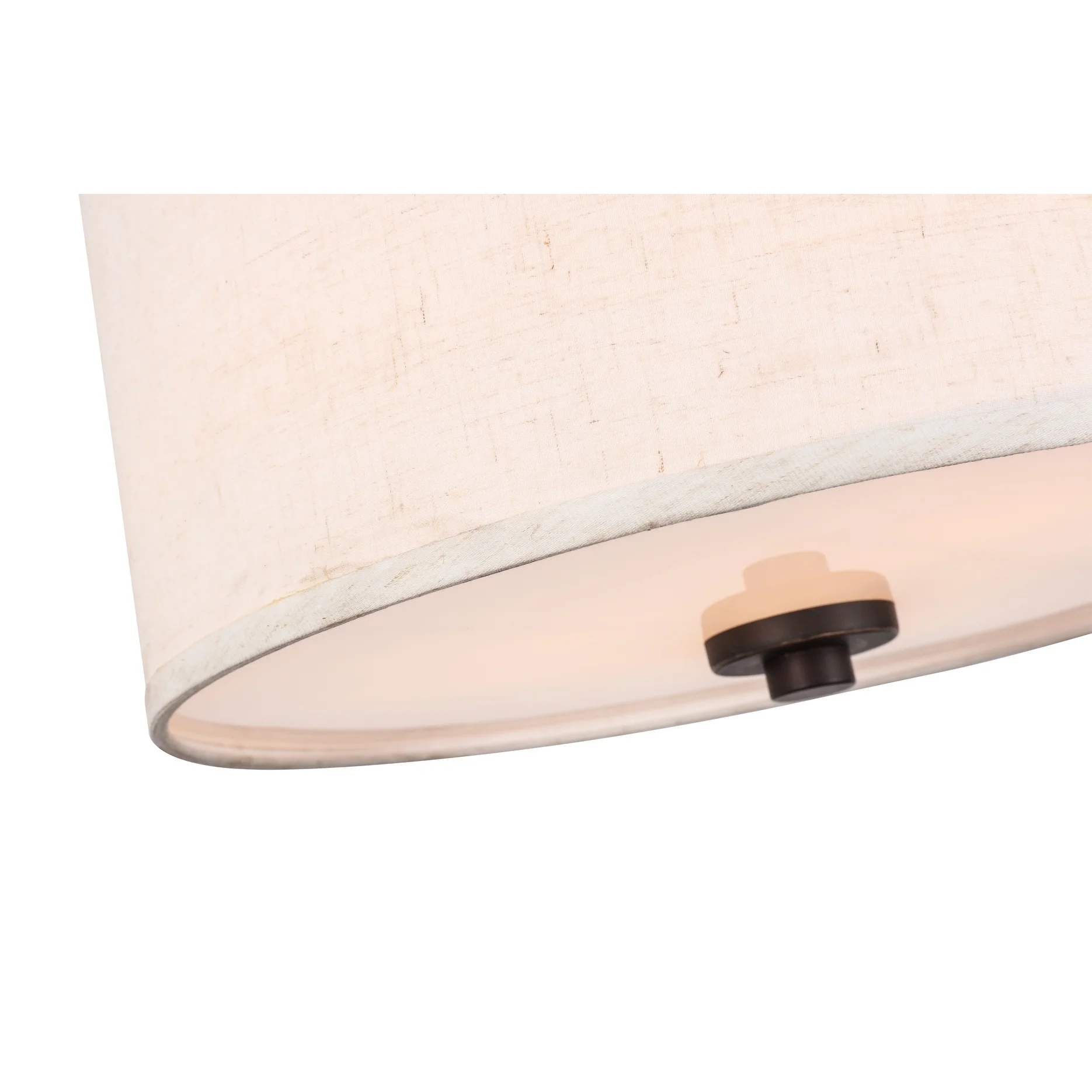 Woodbridge Lighting Drum 3-Light Fabric LED Semi-Flush Mount in Nickel/Gray - Image 10