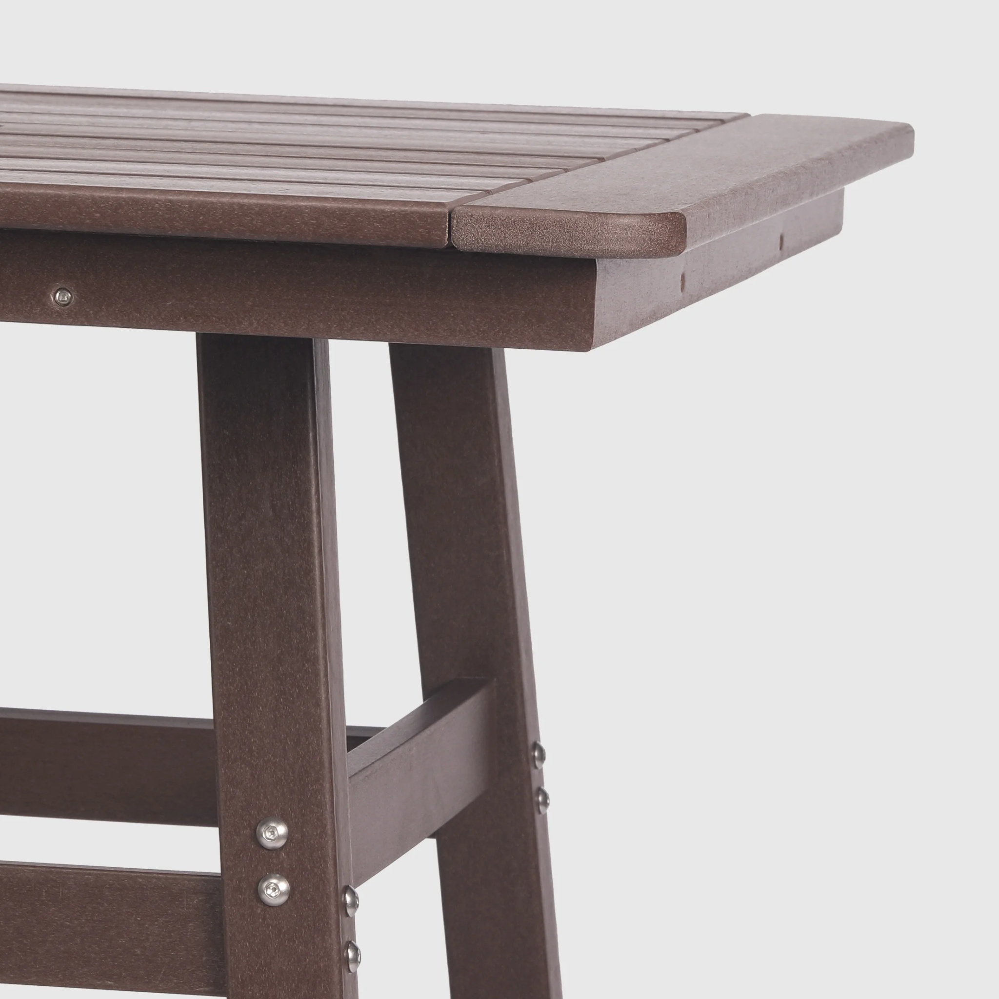 WestinTrends Outdoor 37" Counter Height HDPE Patio Square Bar Table, Dark Brown - Image 12