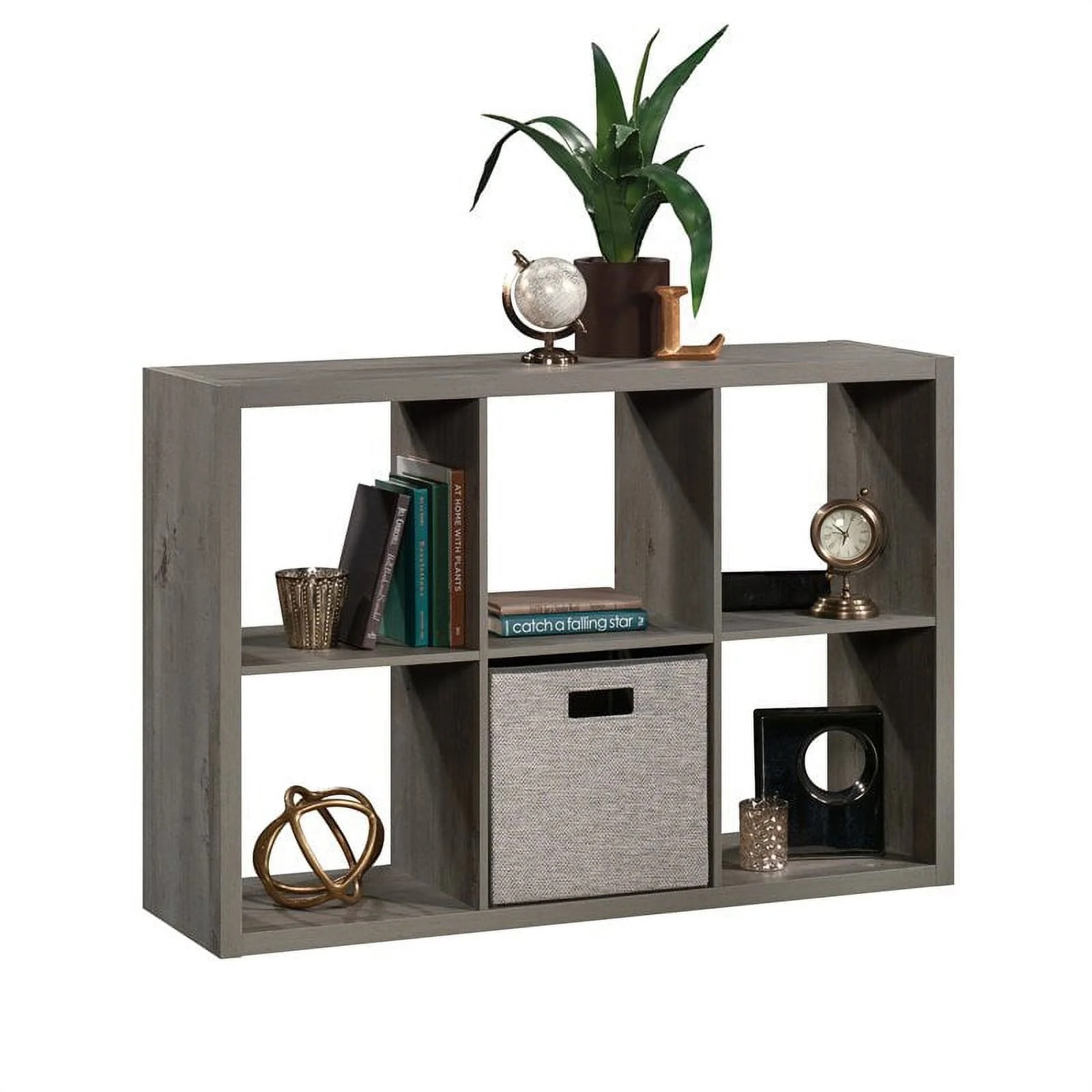 Sauder 6-Cube Organizer Storage Bookcase Mystic Oak, Mystic Oak Finish - Image 11