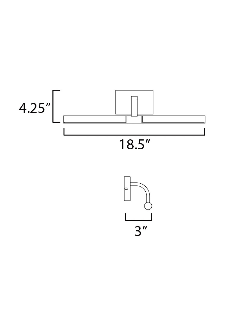 E21340-BK-ET2 Lighting-Mona - 14W 1 LED Wall Sconce-4.25 Inches Tall and 18.5 Inches Wide-Black Finish - Image 2