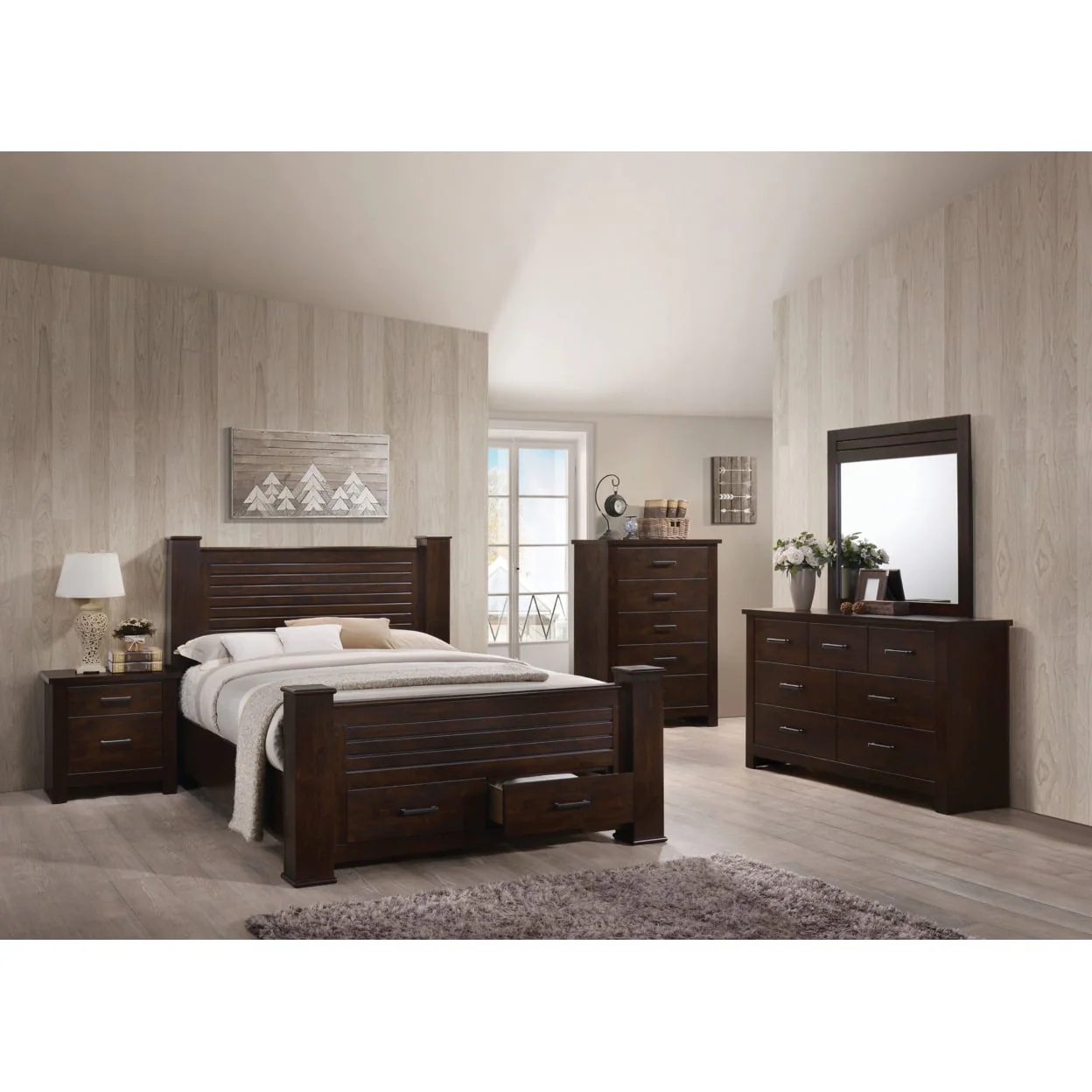 Mahogany Queen Bed with Storage