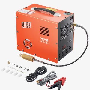 VEVOR PCP Air Compressor, 4500PSI/30Mpa PCP Airgun Compressor with Built-in Converter & Fan Cooling System, Auto Stop DC12V/AC120V Portable Paintball Tank Compressor for Air Rifle,Scuba Diving Bottle