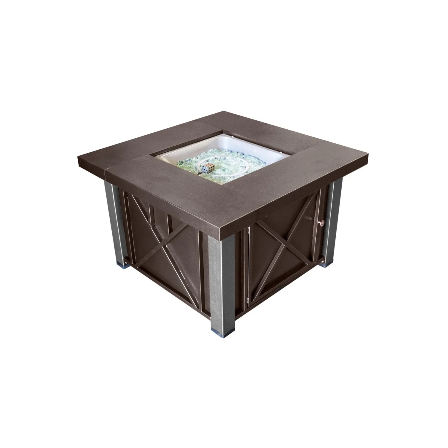 AZ Patio Heaters Outdoor Fire Pit in Hammered Bronze and Stainless Steel - Image 2