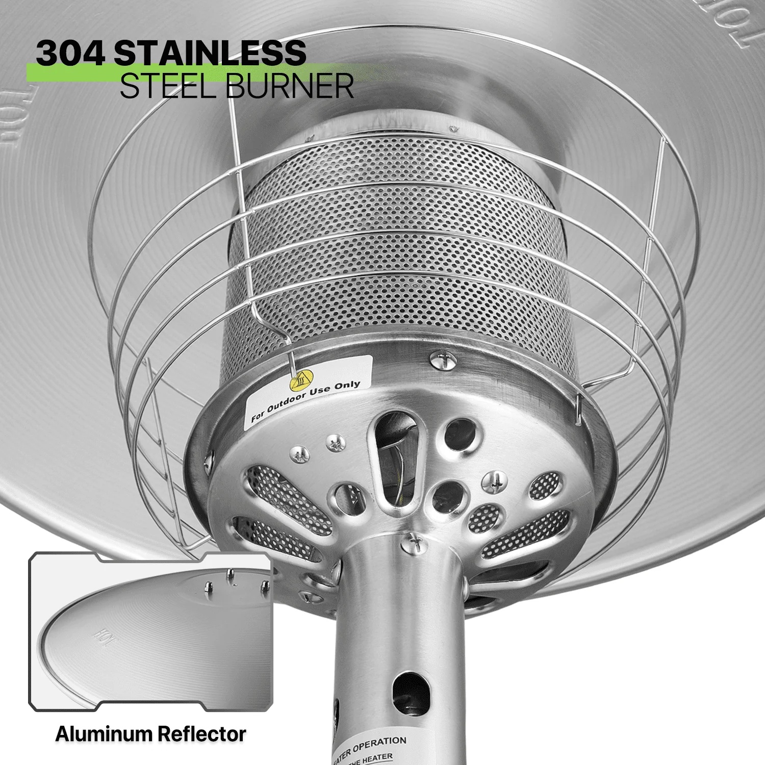 Magshion 11,000 BTU Stainless Steel Patio Heater Portable Propane Gas Standing Tabletop Patio Heater with Pilot Light for Outside Garden, Black - Image 10