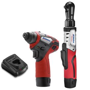 ACDelco ACDelco ARW12103-K2 G12 Series 12V Li-ion Cordless 3/8" Brushless Rachet Wrench & ?"? Impact Driver Combo Tool Kit with 2 Batteries