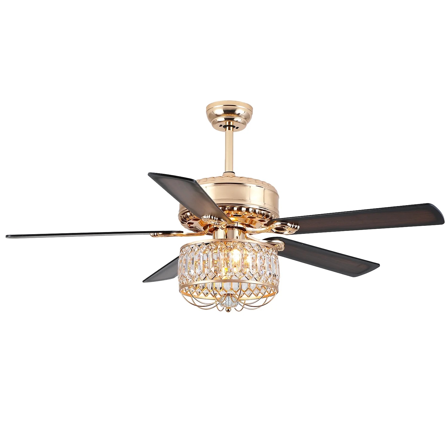 Kviflon 52" Farmhouse Ceiling Fan with Lights & Remote, Crystal Chandelier, Wood Blades, Quiet Motor, 6-Speed, Timer, Modern Lighting for Living Room, Bedroom, Dining Room, Chrome Finish - Image 30