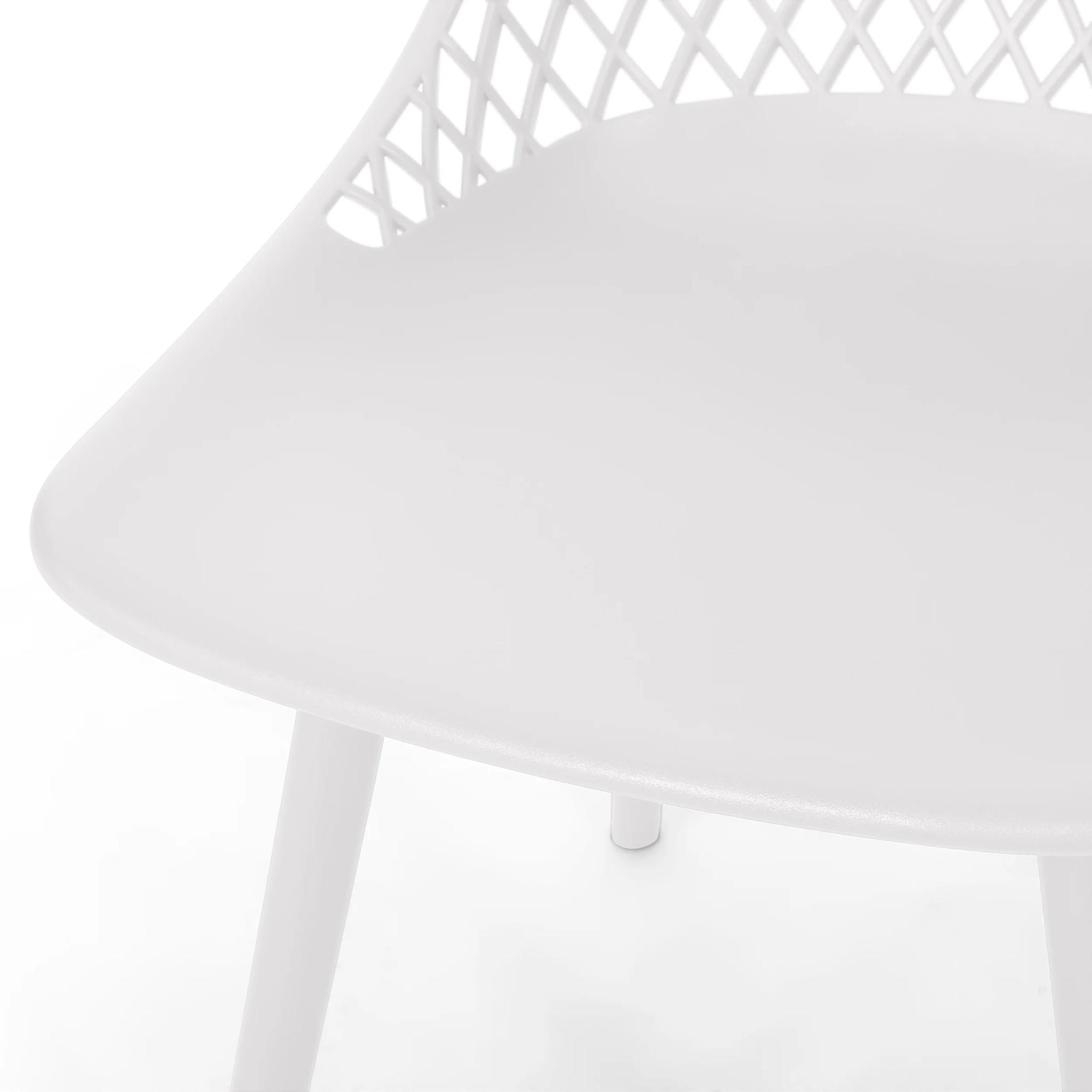 Noble House Lily Plastic Patio Dining Side Chair in White (Set of 4) - Image 9