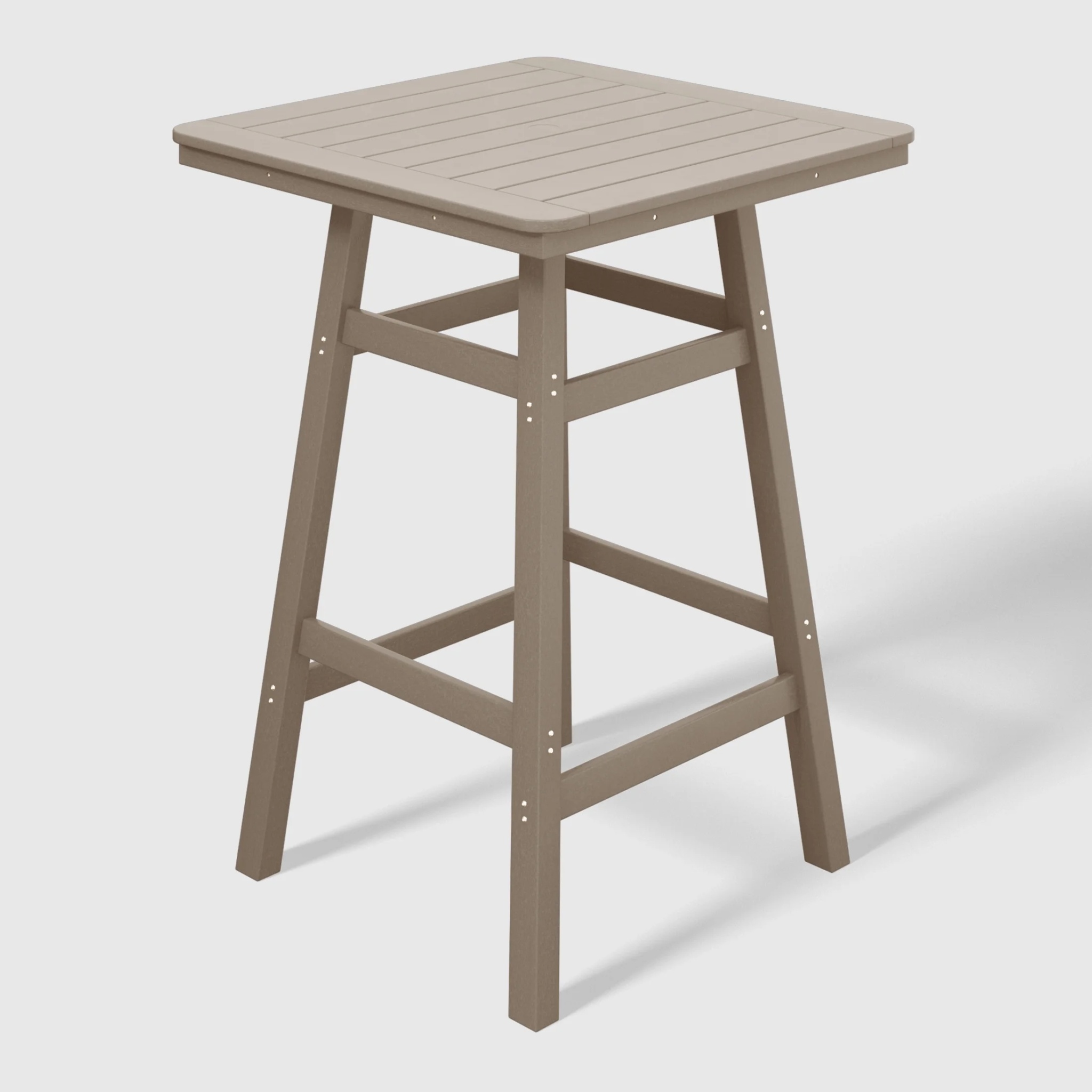WestinTrends Outdoor 37" Counter Height HDPE Patio Square Bar Table, Dark Brown - Image 86