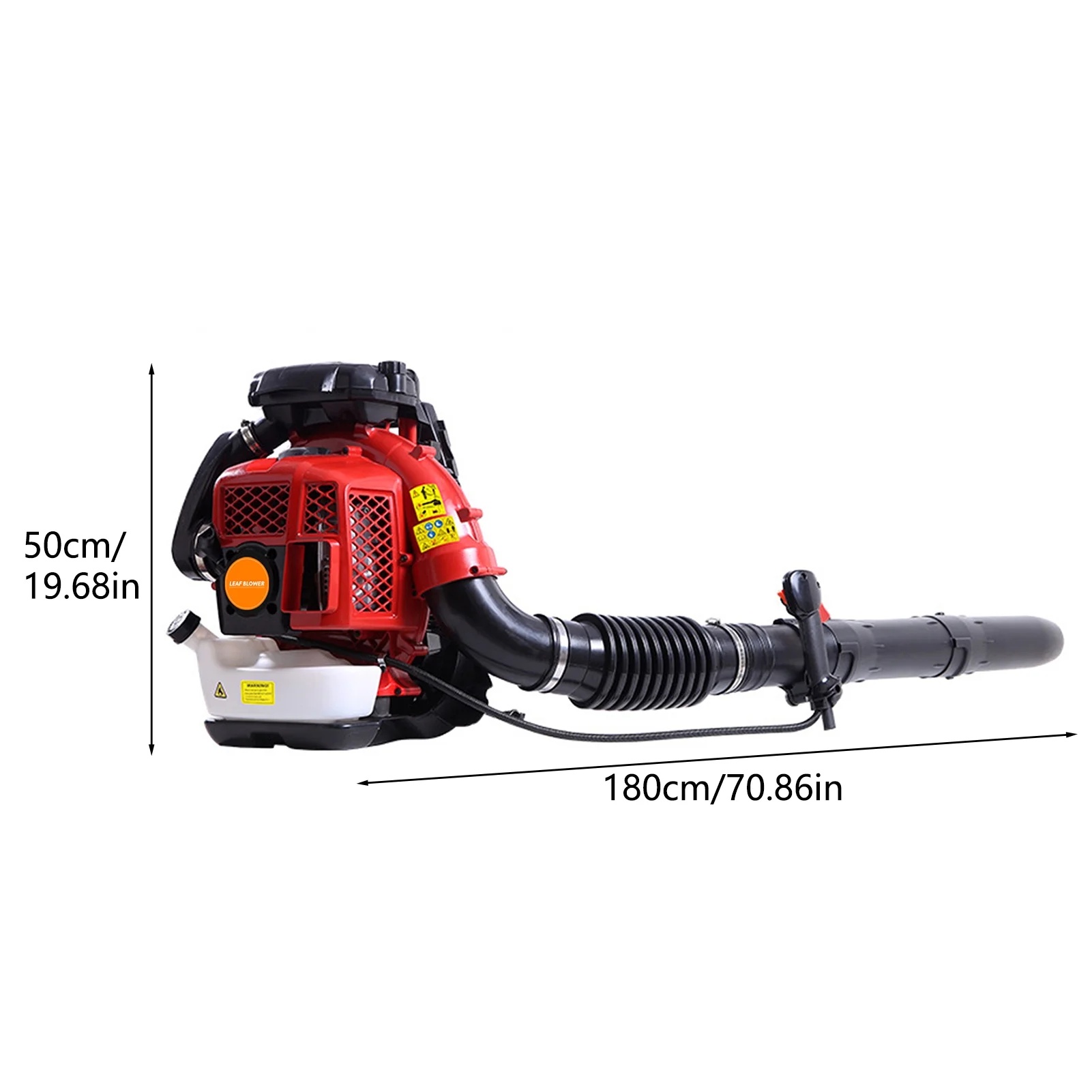 Limorve EB650 Backpack Leaf Blower, 2-Stroke Engine Multi-purpose 63 Cubic Centimeter High Strength Snow Blower for Lawn Care, Patio, Sidewalk,Snow Blowing-Orange - Image 11