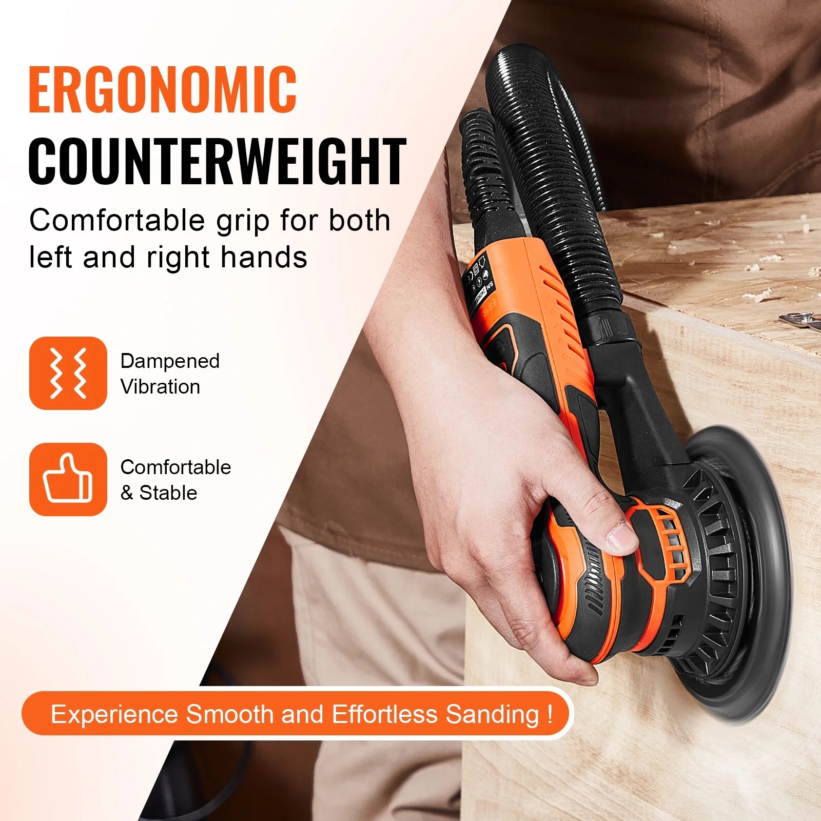 Random Orbital Sander 6'' Palm Sander 10000 PRM 10 PCS Sandpapers 6 Speeds - Image 4