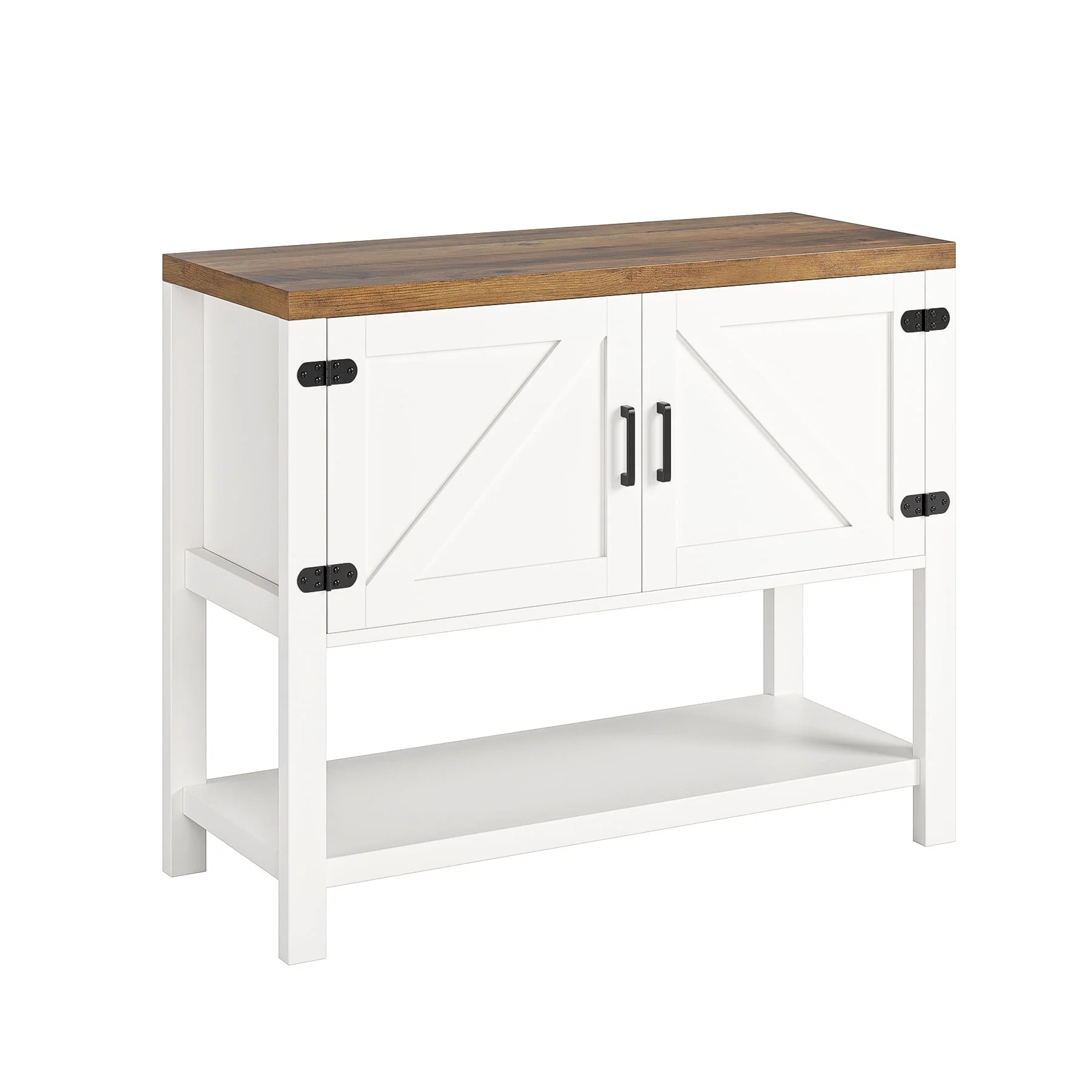 Homfa Small Buffet Cabinet, 35.4" Farmhouse Sideboard with Storage Shelf for Dining Room, White - Image 8