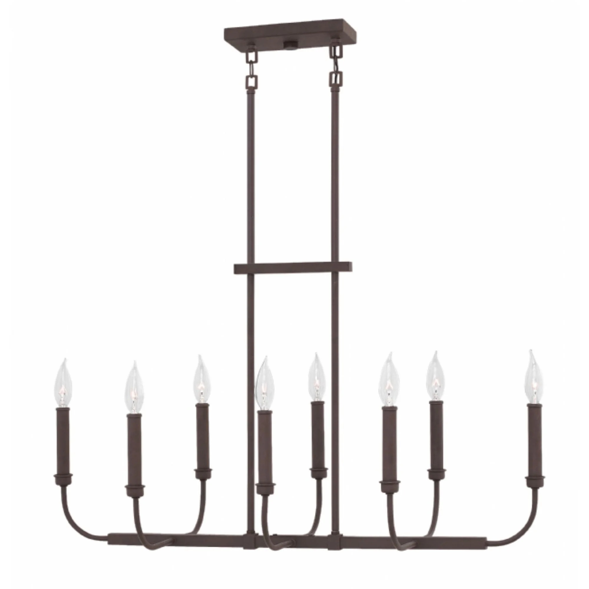 3074KZ-Hinkley Lighting-Alister - Eight Light Linear Chandelier in Traditional-Transitional Style - 33 Inches Wide by 18.5 Inches High-Buckeye Bronze - Image 2