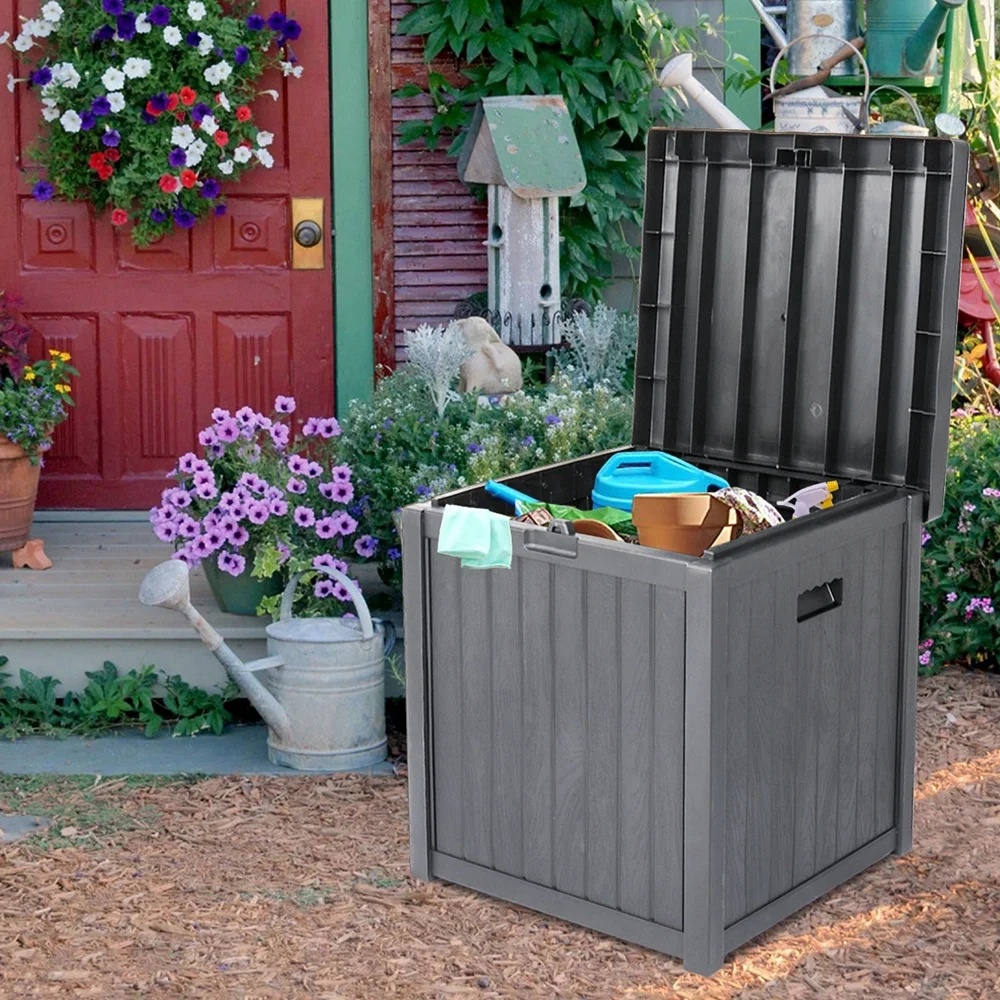 Patio Storage Box Waterproof, enyopro Outdoor PP Storage Patio Furniture Container, 51 Gallon Garden Storage Box with Seat for Backyard Pool Deck, 22" x 22" x 24.5", Brown, JA3239 - Image 14