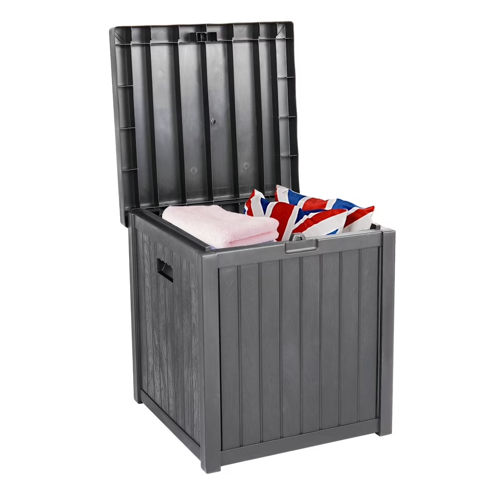 Patio Storage Box Waterproof, enyopro Outdoor PP Storage Patio Furniture Container, 51 Gallon Garden Storage Box with Seat for Backyard Pool Deck, 22" x 22" x 24.5", Brown, JA3239 - Image 3