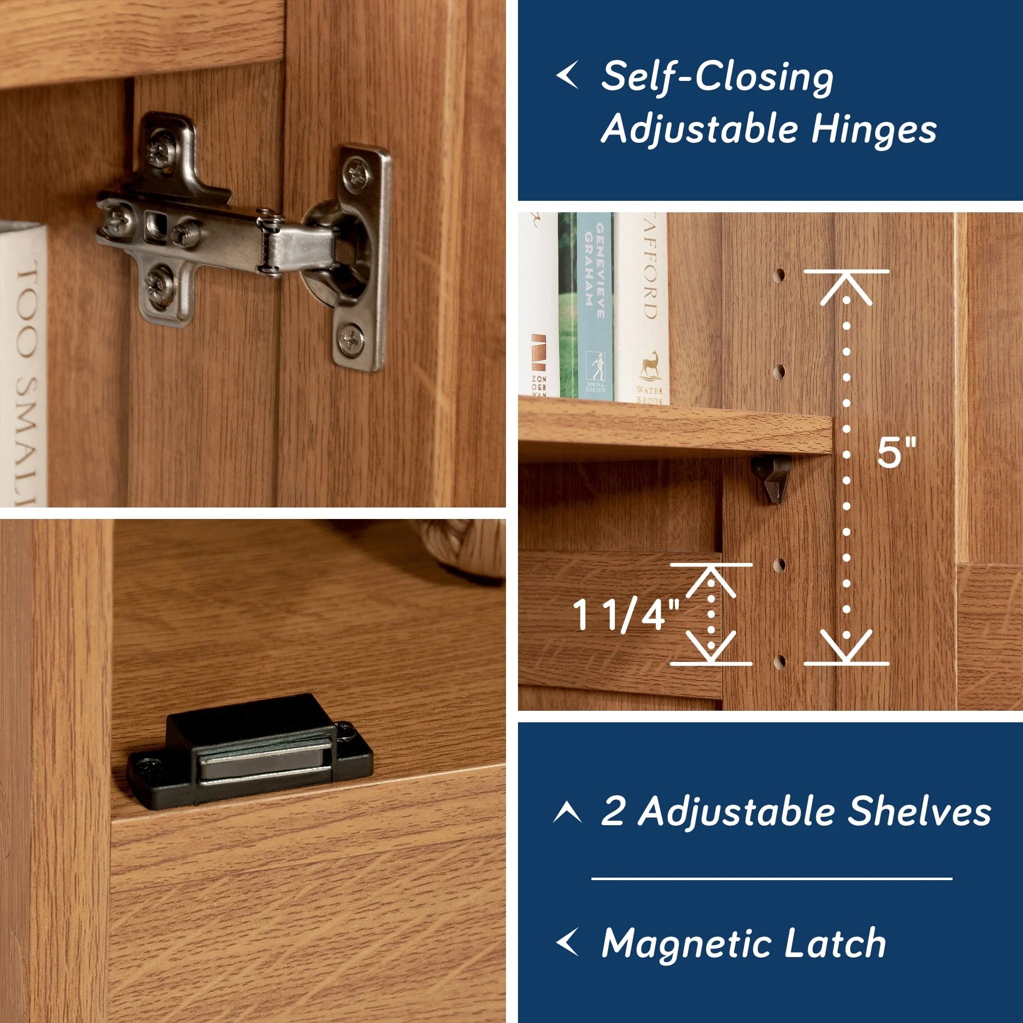 Sauder Storage Cabinet, Highland Oak Finish - Image 5