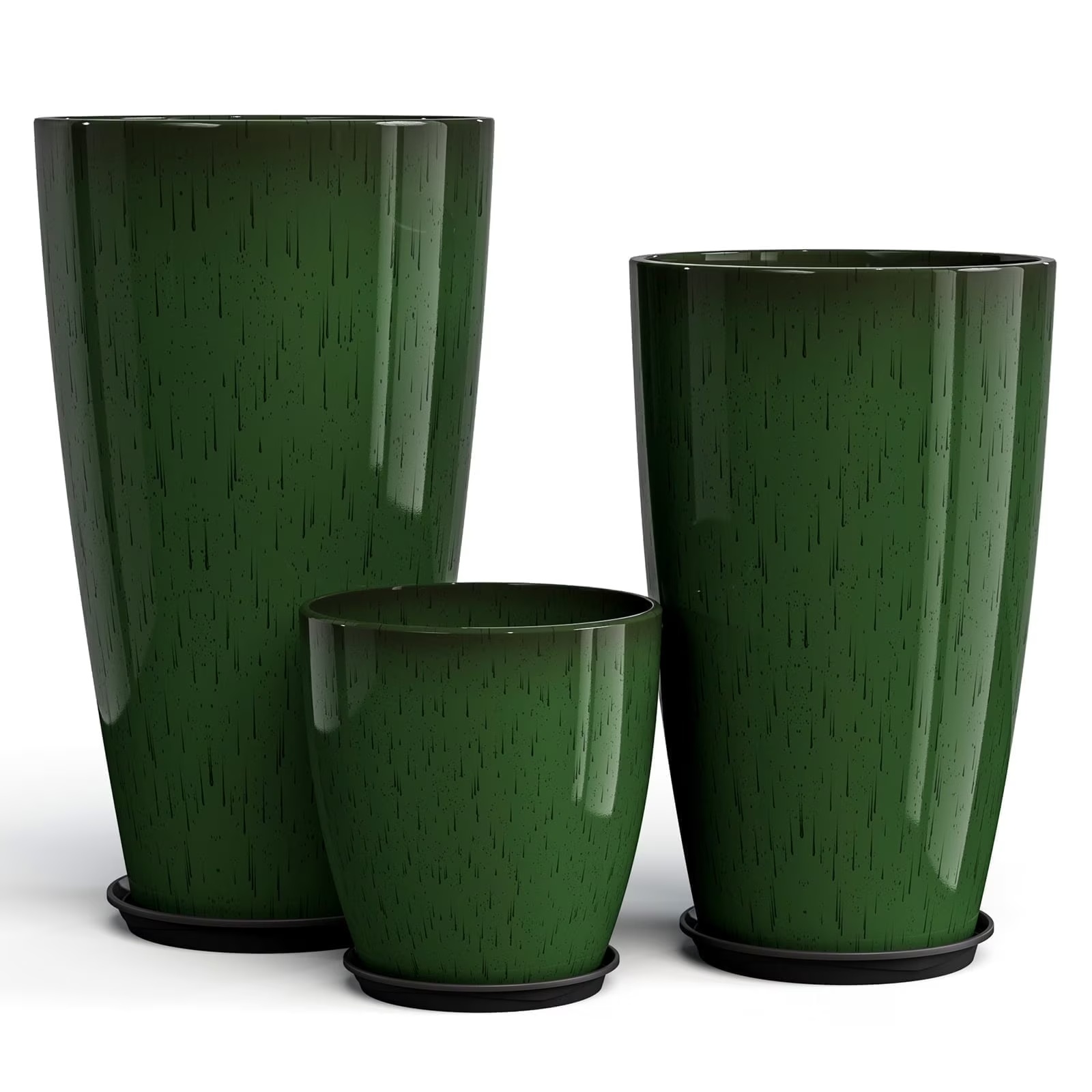 24,21,10 inch Large Planter for Indoor & Outdoor Plants, Set of 3, Sturdy Plant Flower Pots Modern Decor for Front Porch Patio,Blue - Image 3