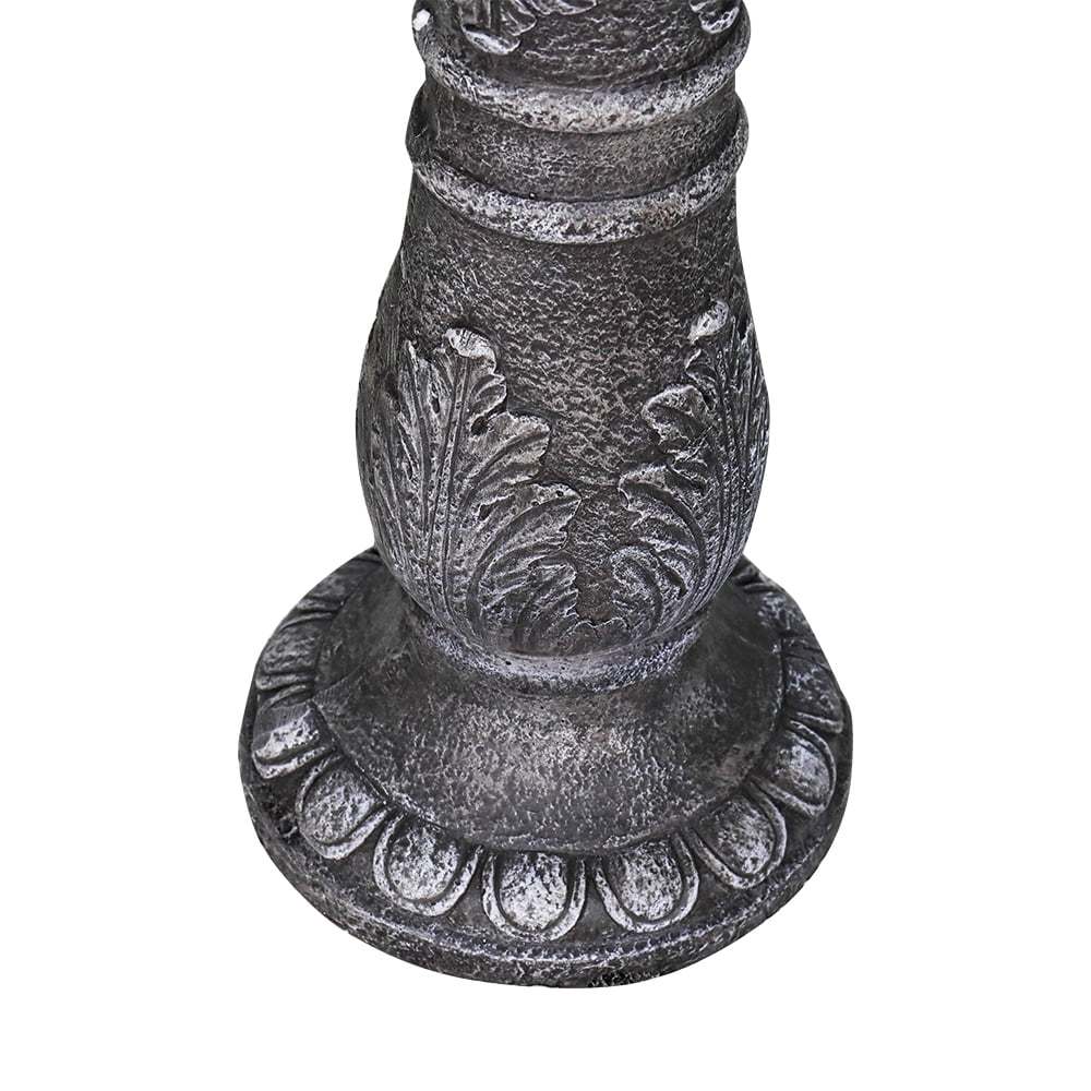 24.4 Inch Height Outdoor Bird Bath - Fibre Reinforced Concrete Large Bird Bath Stylish with Modern Pedestal for Garden, Patio, Lawn, Backyard - Image 3