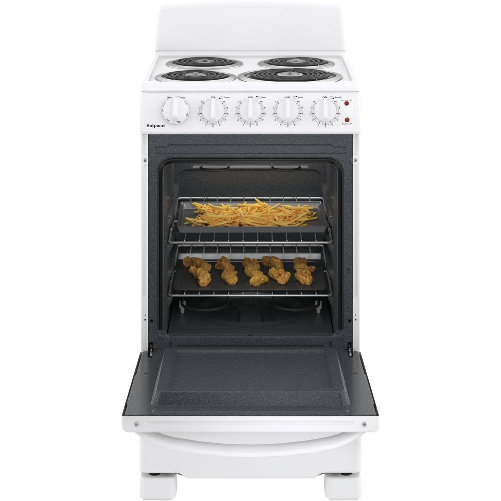 20 in. 4 Burner Element Free-Standing Electric Range in White - Image 2