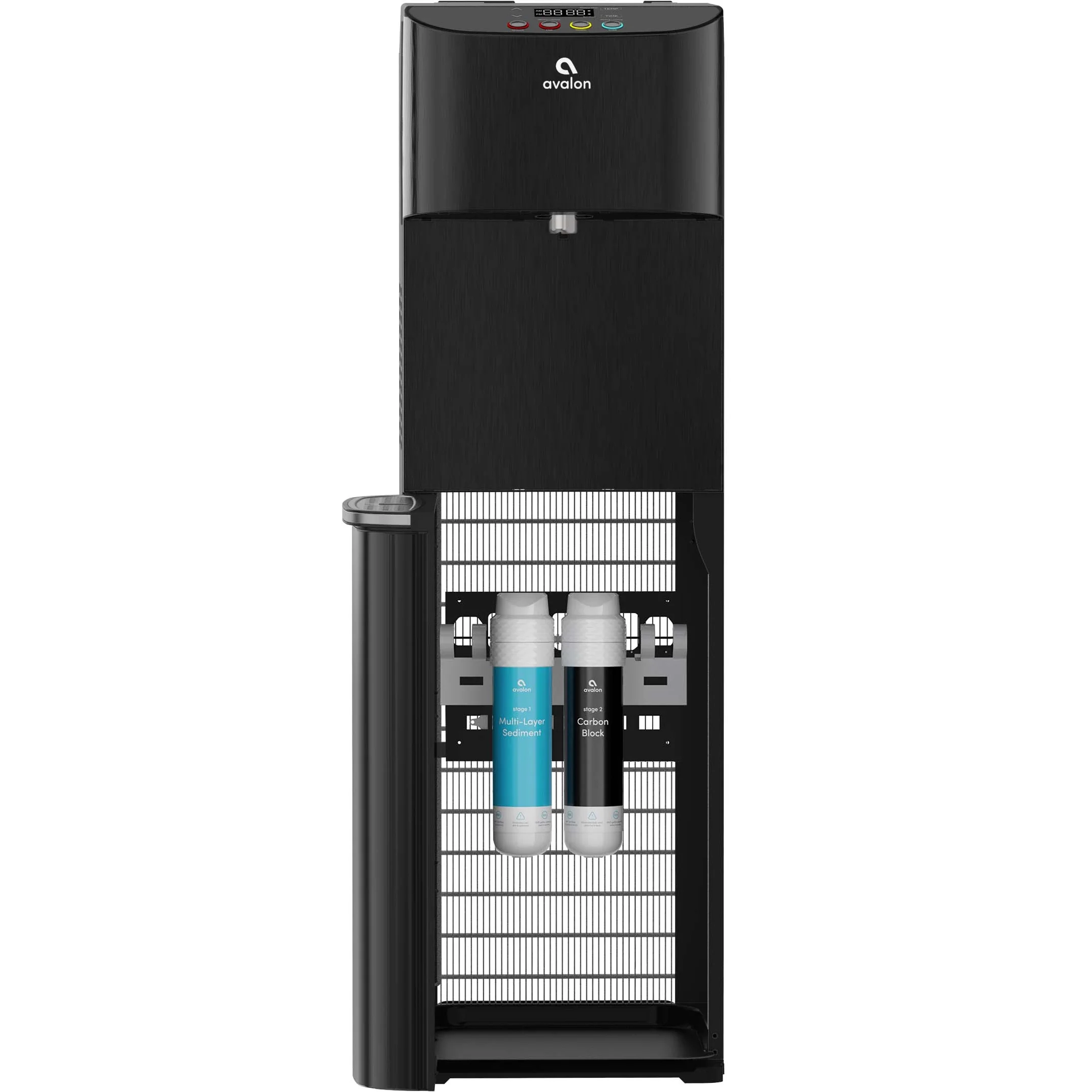 Avalon Electric Bottleless Water Cooler Water Dispenser - 3 Temperatures, Digital Clock with Temperature Control, Self Cleaning, Black Stainless Steel - Image 4