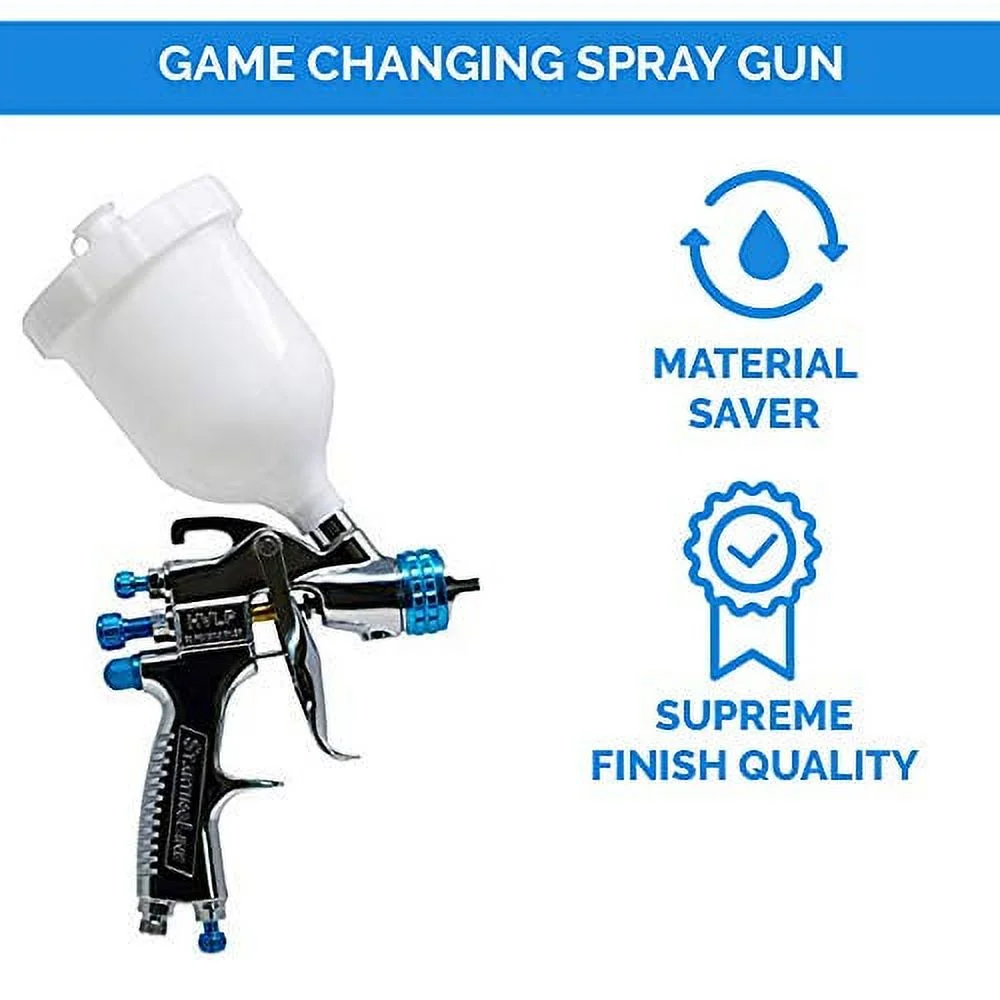 DeVilBiss STARTINGLINE HVLP Spray Gun for Painting Control 1.3mm Gravity Feed Paint Gun with 600milliliter Plastic Cup - Image 2