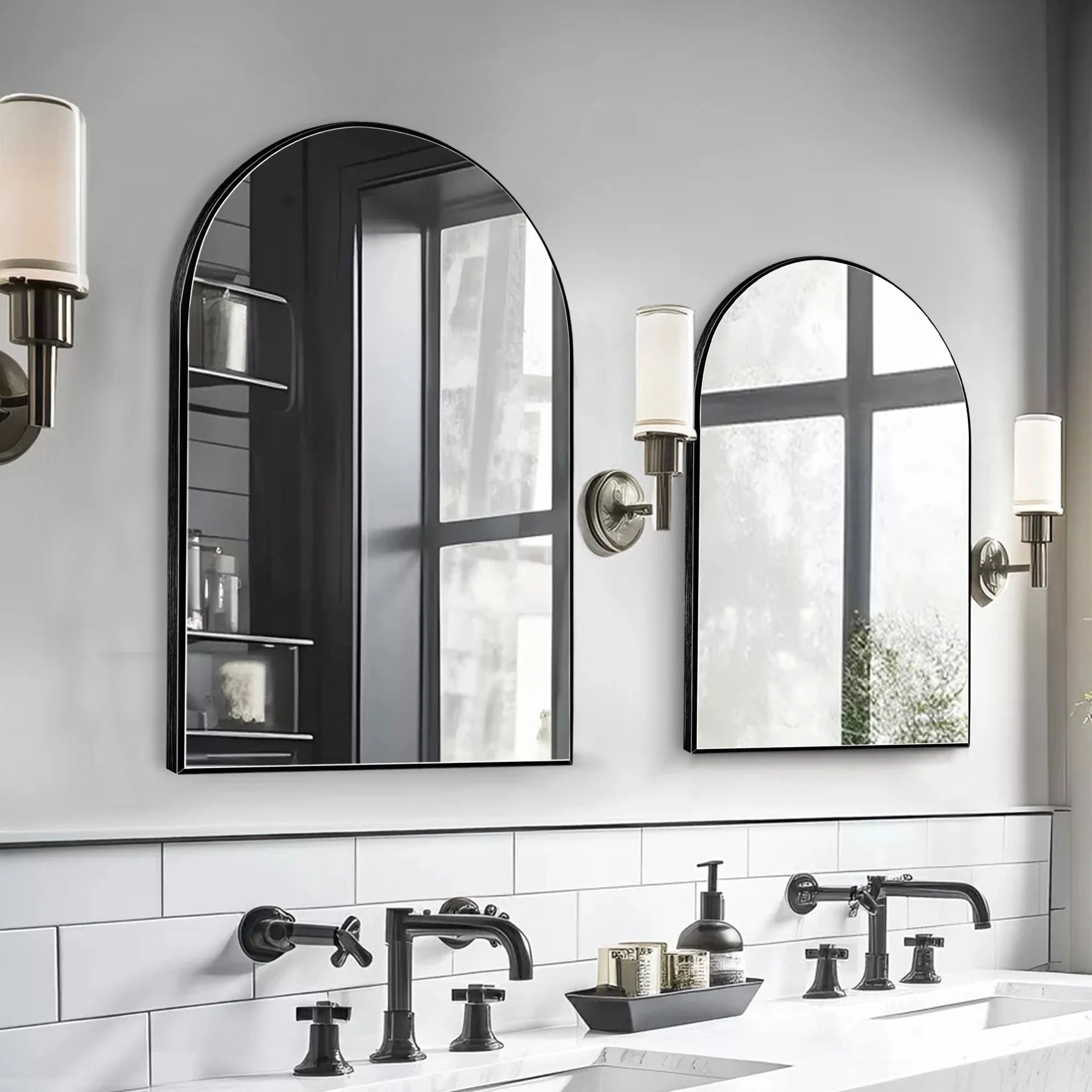 Modern Arch Aluminum Bathroom Wall Mirror, Wall Mounted Vanity Mirror for Bathroom, Bedroom and Home Decor - Image 4